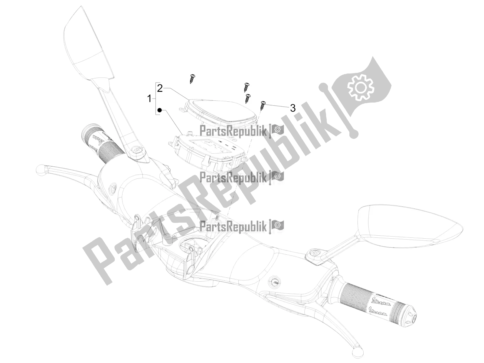 Todas las partes para Combinación De Medidor - Cruscotto de Vespa 946 125 4T 3V ABS-Armani 2017