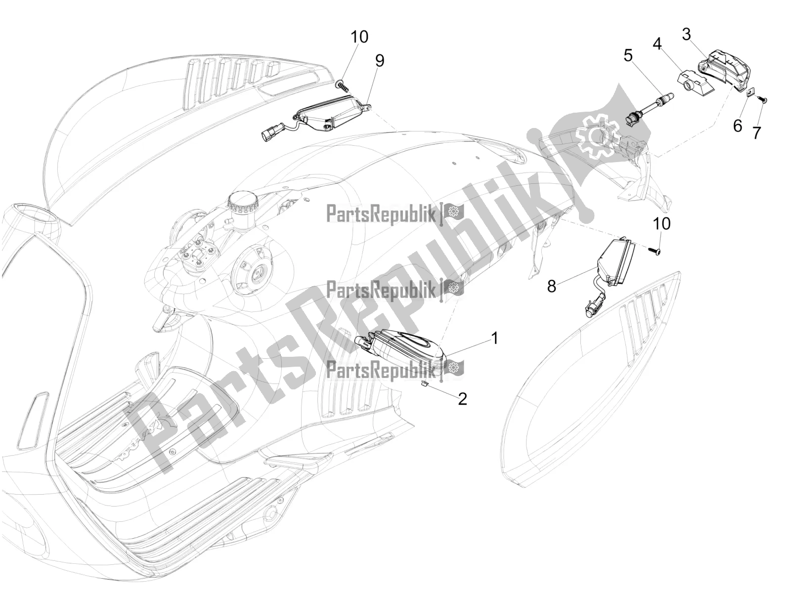 Todas las partes para Faros Traseros - Luces Intermitentes de Vespa 946 125 4T 3V ABS-Armani 2017