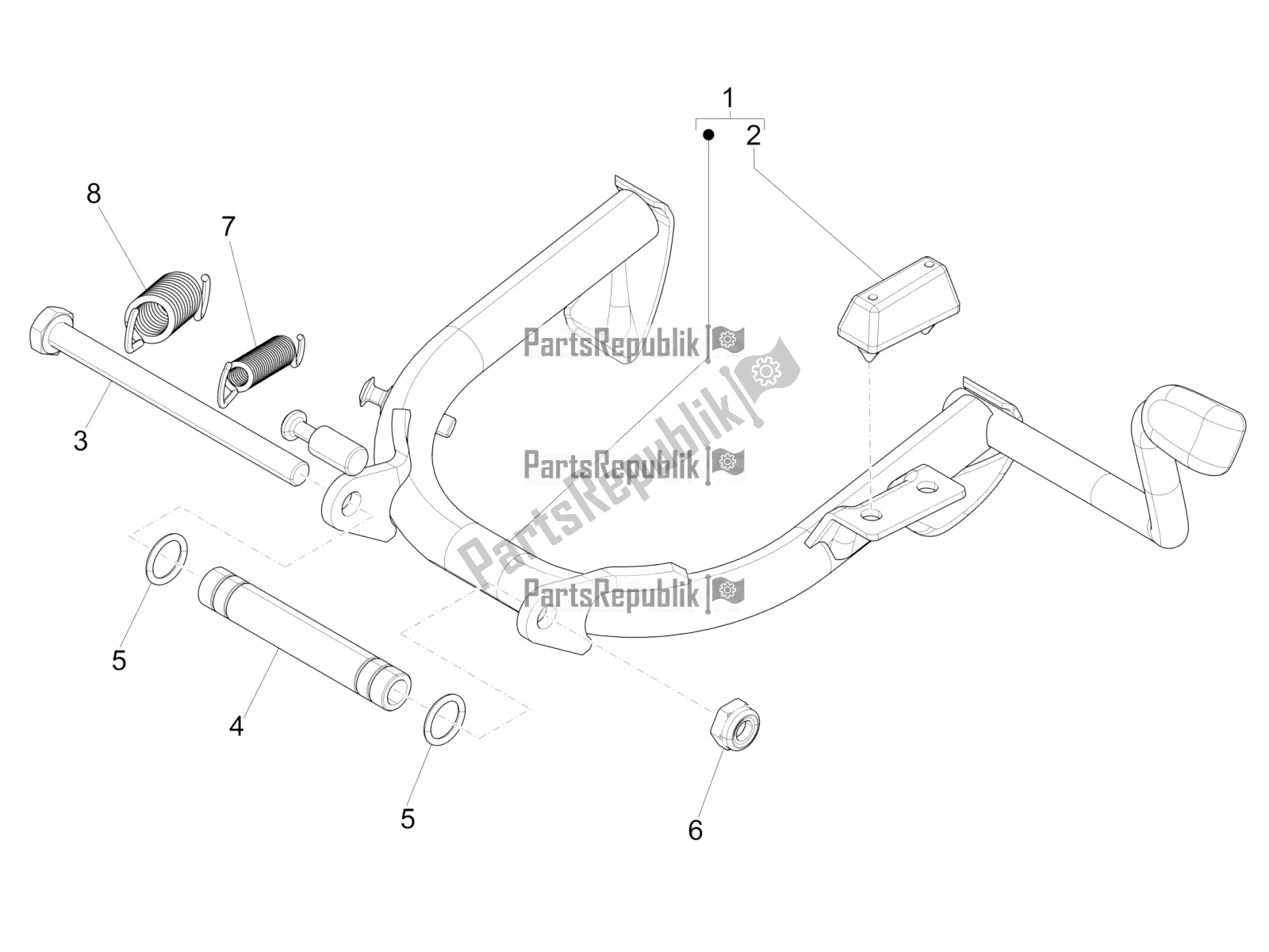 All parts for the Stand/s of the Vespa 946 125 4T 3V ABS-Armani 2017
