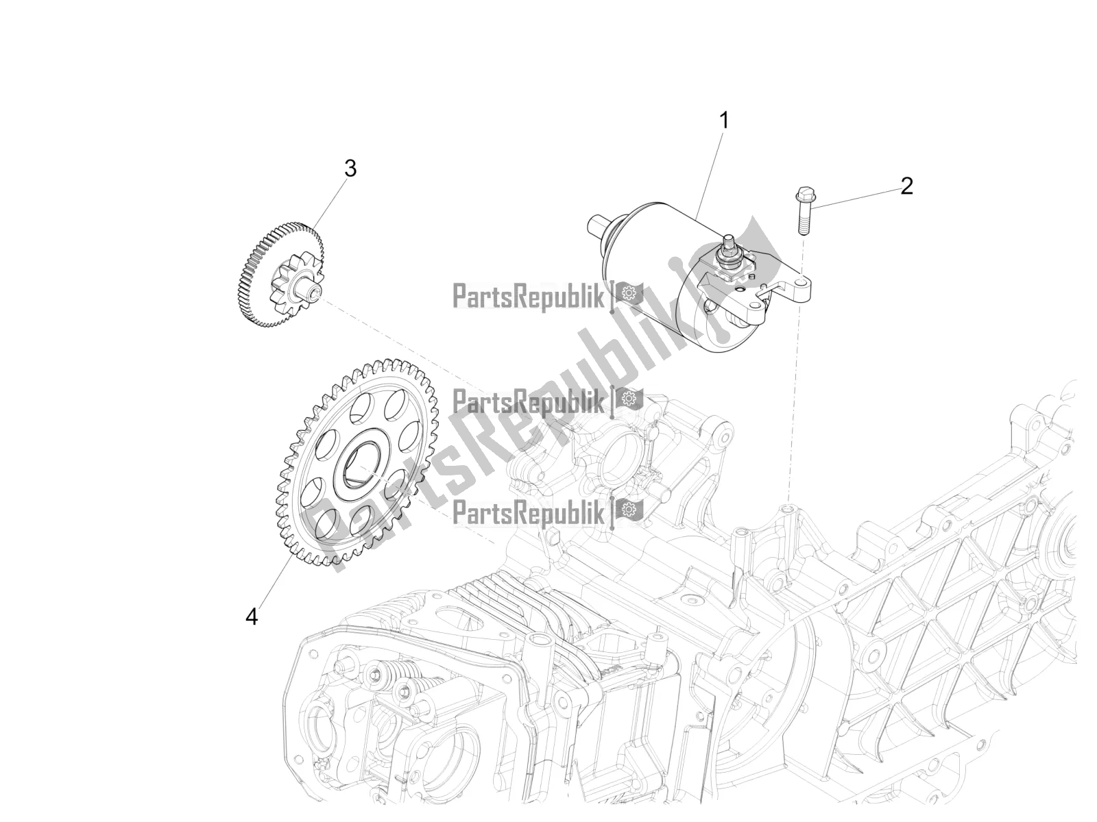 Todas las partes para Stater - Arranque Eléctrico de Vespa 946 125 4T 3V ABS-Armani 2017