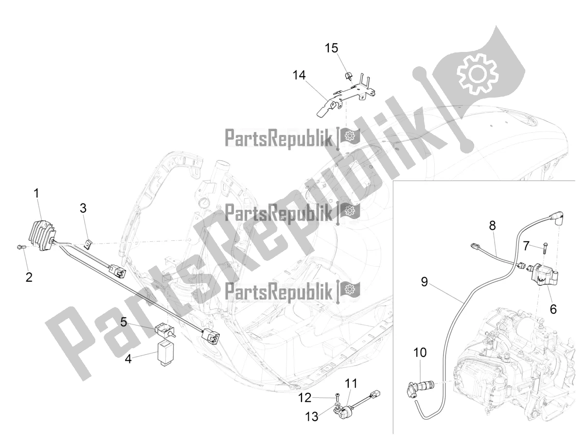 All parts for the Voltage Regulators - Electronic Control Units (ecu) - H. T. Coil of the Vespa 946 125 4T 3V ABS-Armani 2017