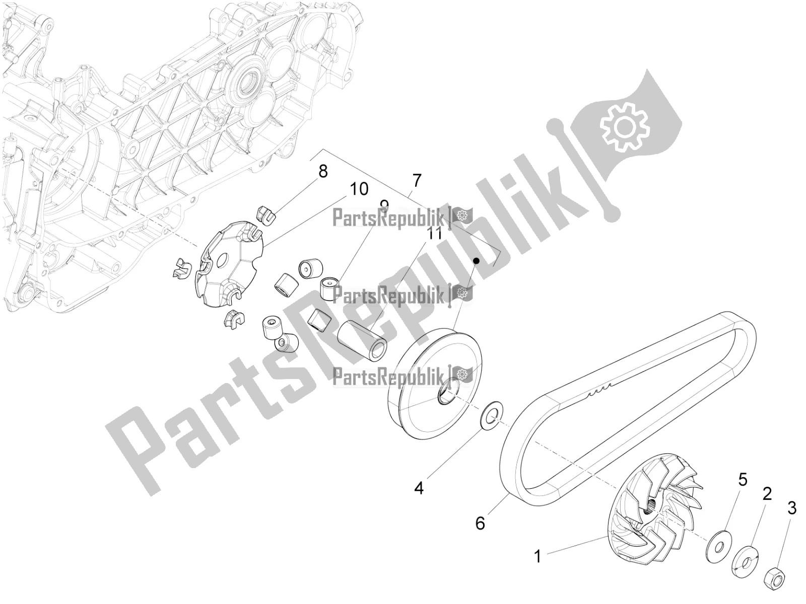 Toutes les pièces pour le Poulie Motrice du Vespa 946 125 ABS CD 2021