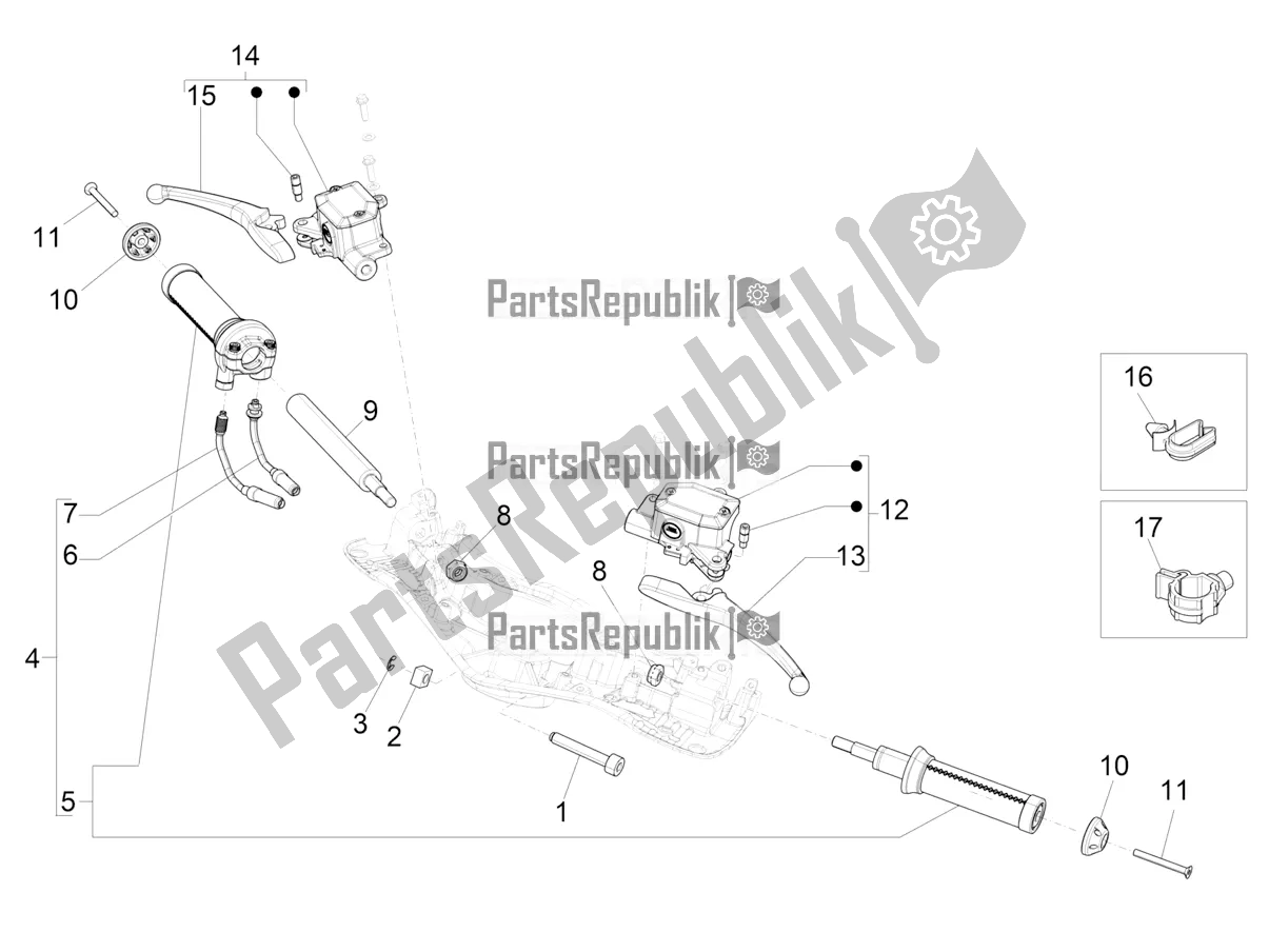 Toutes les pièces pour le Guidon - Master Cil. Du Vespa 946 125 ABS CD 2021