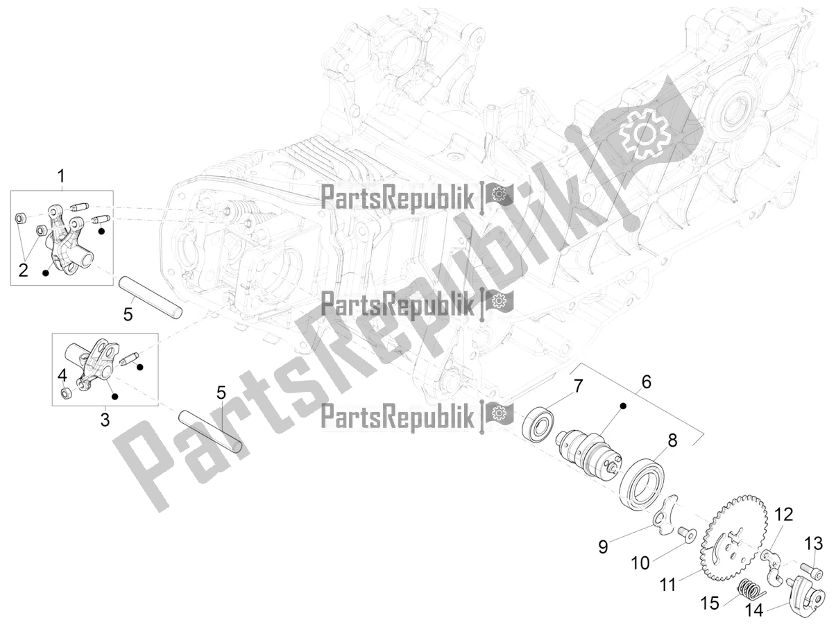 Todas as partes de Unidade De Suporte De Alavancas Oscilantes do Vespa 946 125 ABS CD 2021