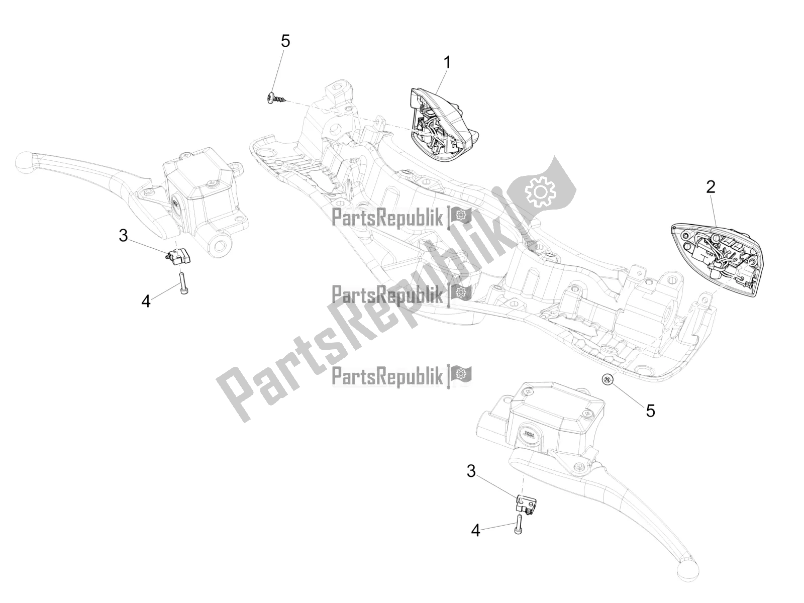 Todas as partes de Seletores - Interruptores - Botões do Vespa 946 125 ABS CD 2021
