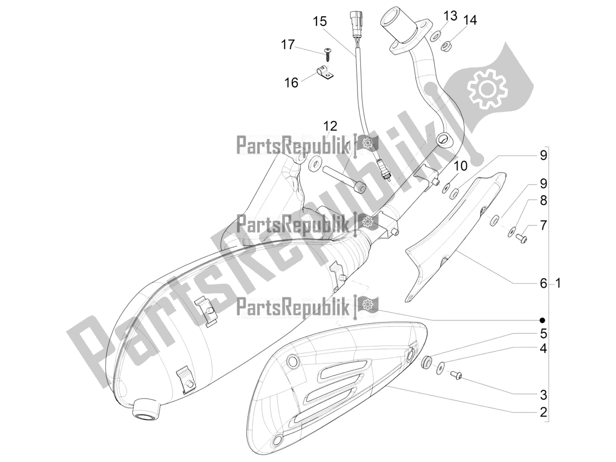 Tutte le parti per il Silenziatore del Vespa 946 125 ABS CD 2021