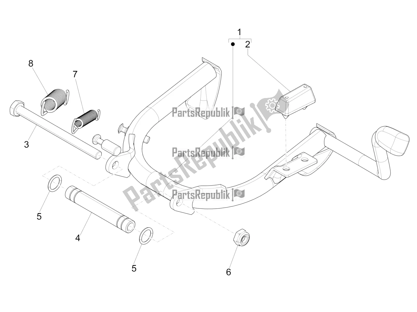 All parts for the Stand/s of the Vespa 946 125 ABS CD 2021