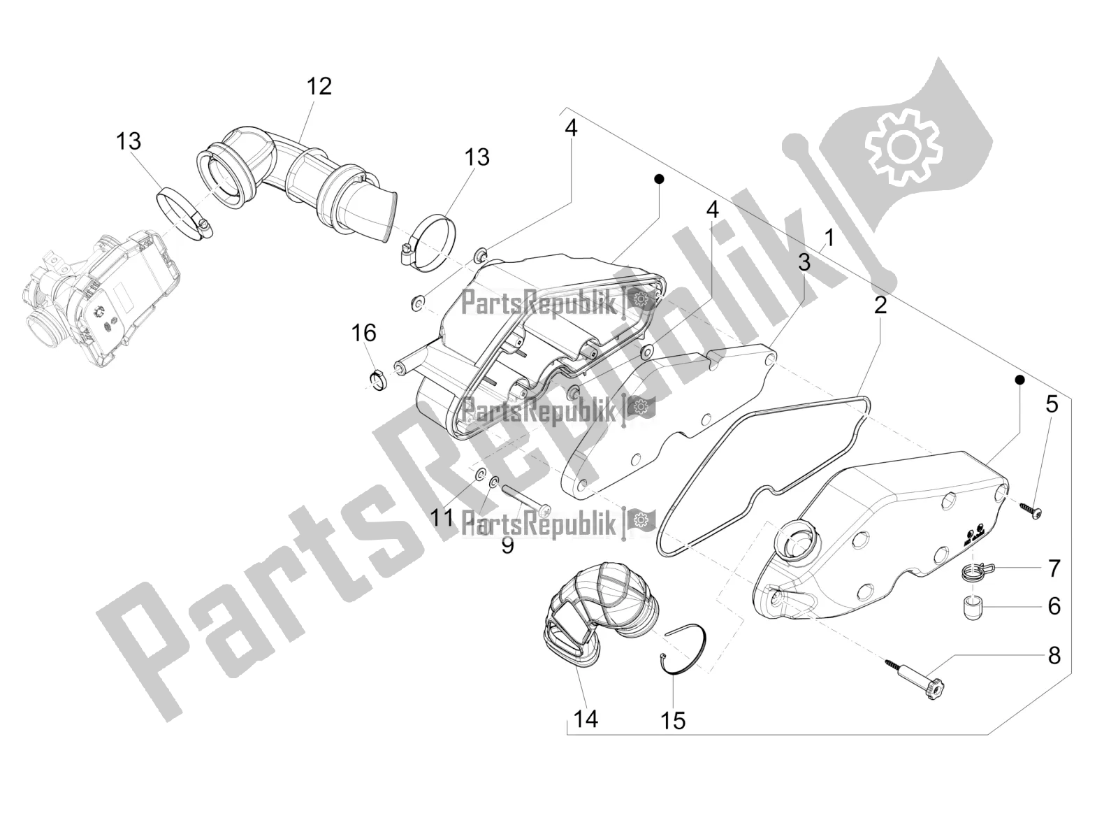 Todas las partes para Filtro De Aire de Vespa 946 125 ABS CD 2022