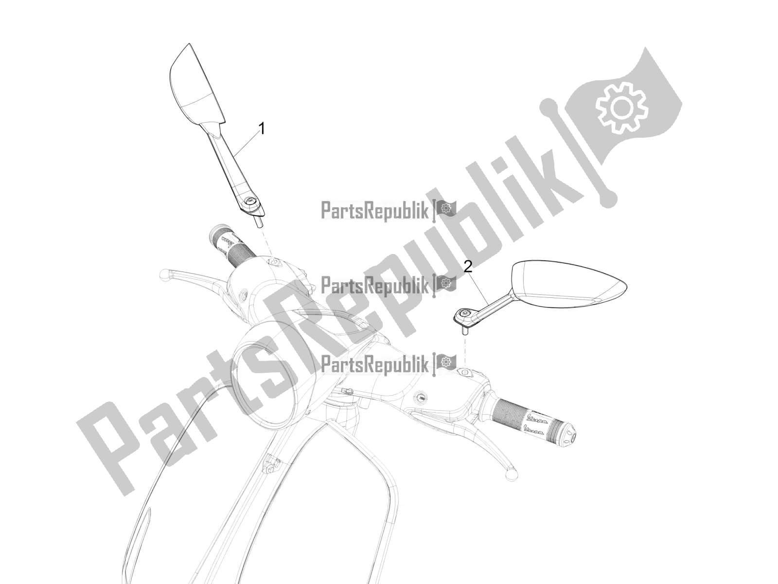 All parts for the Driving Mirror/s of the Vespa 946 125 ABS CD 2022