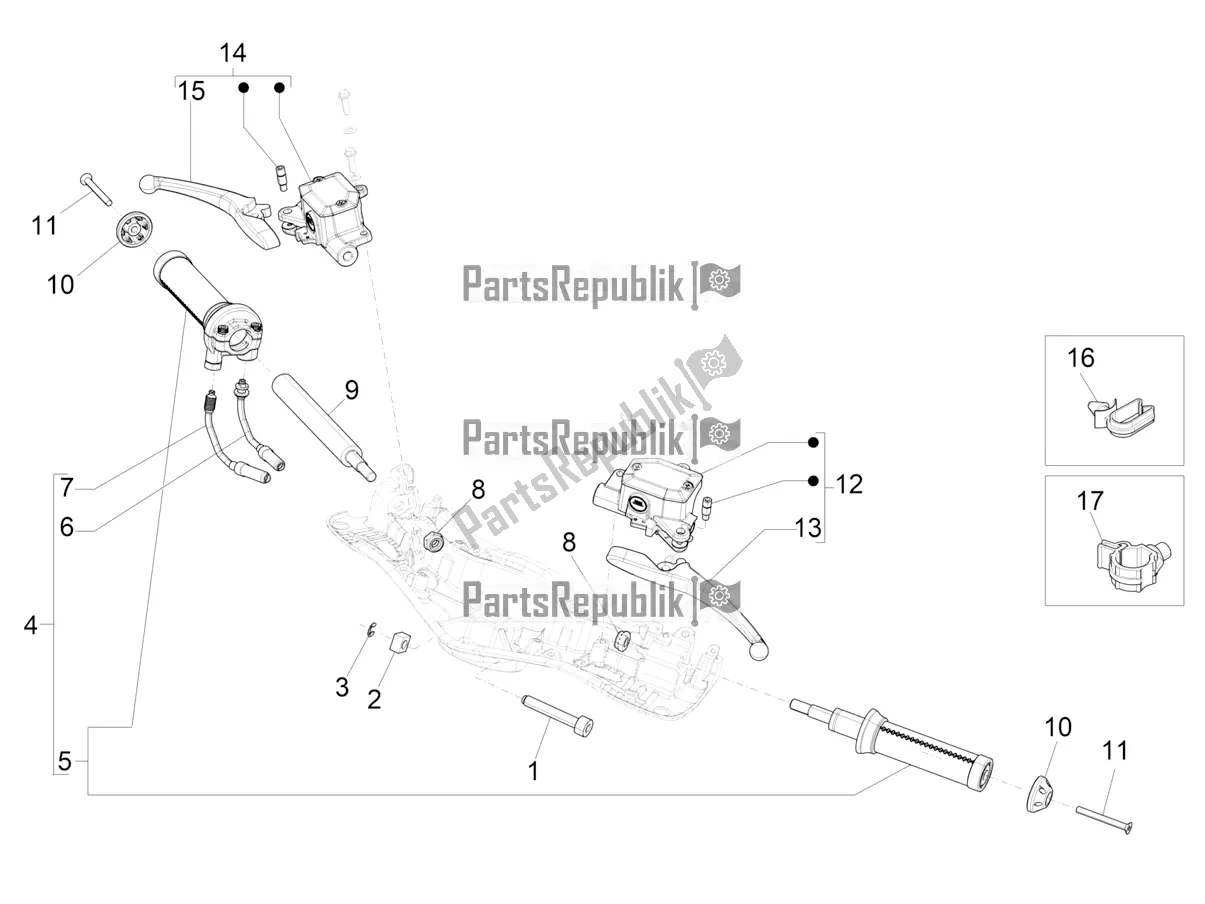 Toutes les pièces pour le Guidon - Master Cil. Du Vespa 946 125 ABS CD 2022