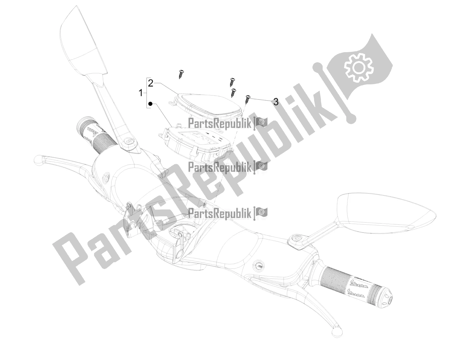 Toutes les pièces pour le Combinaison De Compteurs - Cruscotto du Vespa 946 125 ABS CD 2022