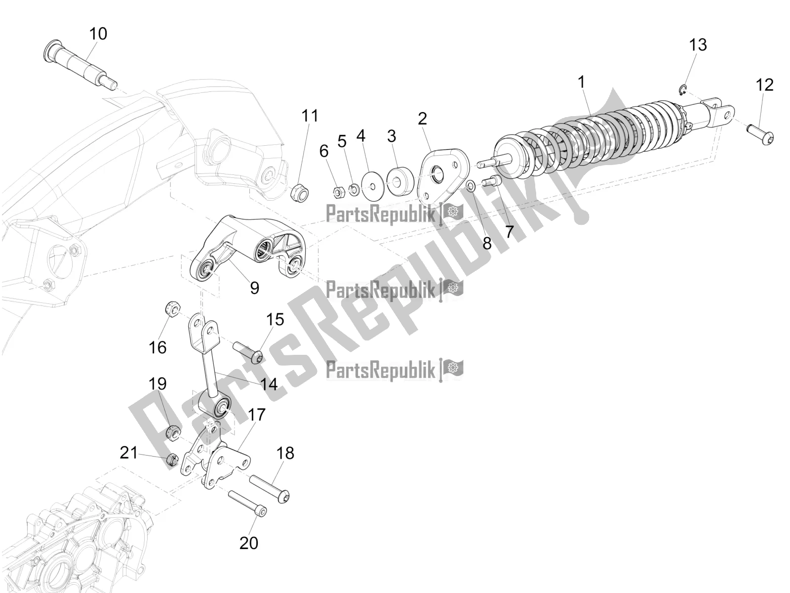 Toutes les pièces pour le Suspension Arrière - Amortisseur / S du Vespa 946 125 ABS CD 2022