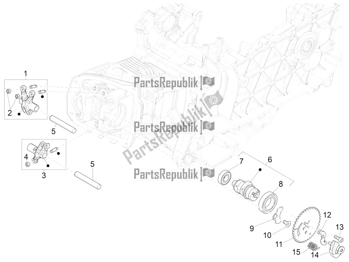 Toutes les pièces pour le Leviers à Bascule Support Unité du Vespa 946 125 ABS CD 2022