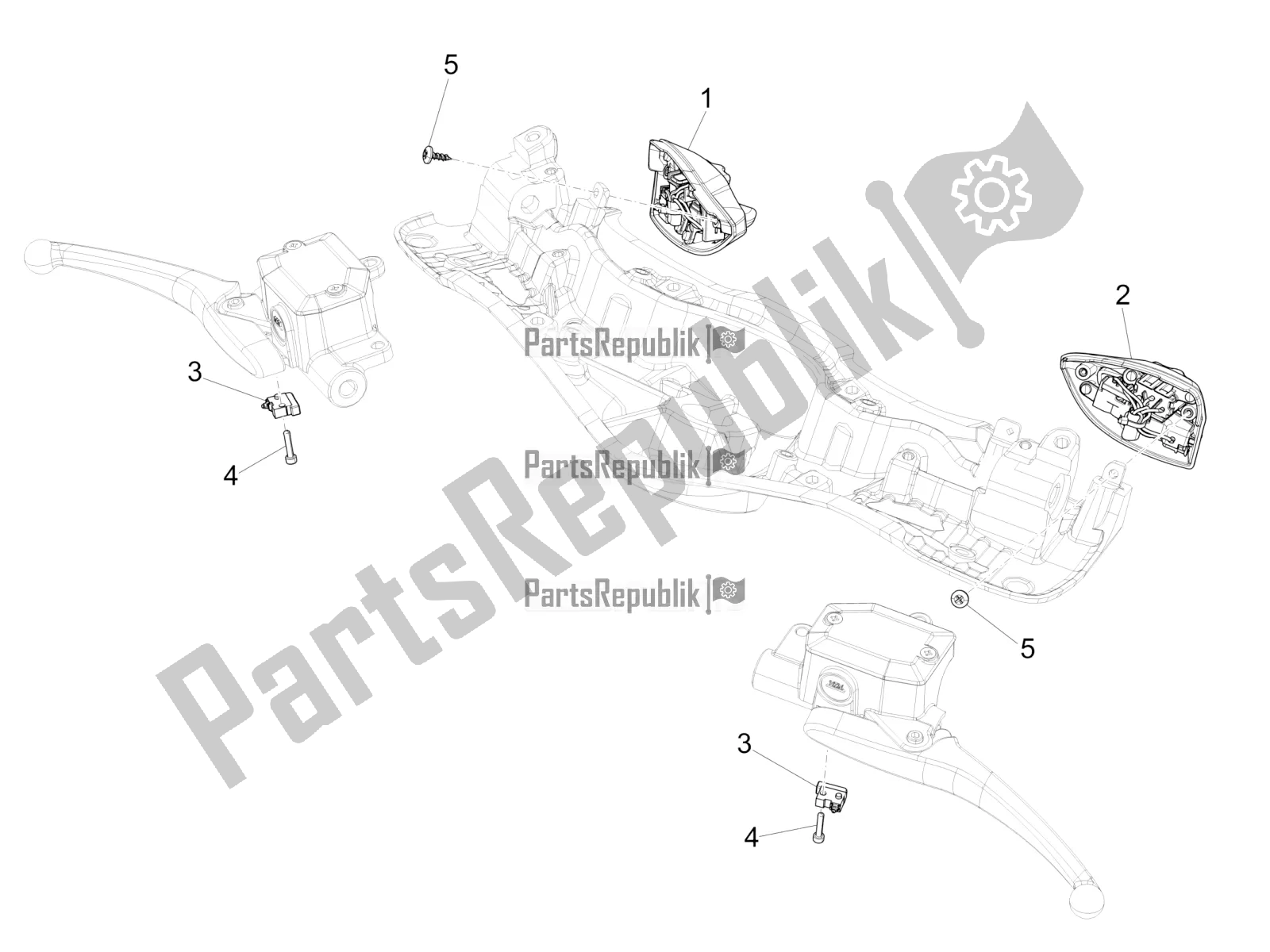 Todas as partes de Seletores - Interruptores - Botões do Vespa 946 125 ABS CD 2022