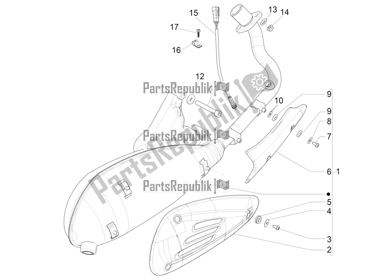 All parts for the Silencer of the Vespa 946 125 ABS CD 2022