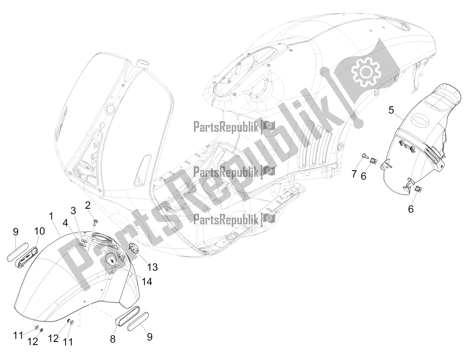 Wszystkie części do Nadkola - B? Otnik Vespa 946 150 4 STR / Red 2019