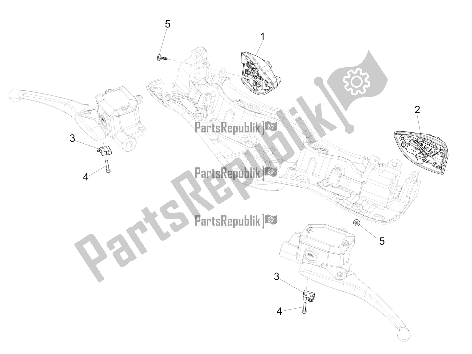 Todas las partes para Selectores - Interruptores - Botones de Vespa 946 150 4 STR / Red 2020