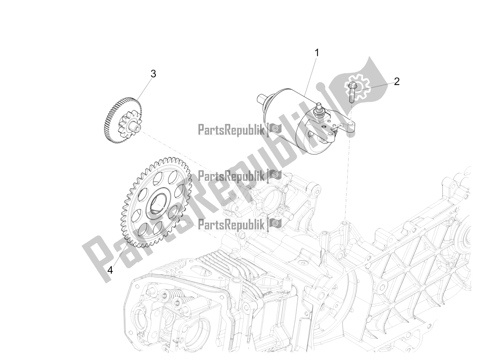 Toutes les pièces pour le Stater - Démarreur électrique du Vespa 946 150 4 STR / Red 2020