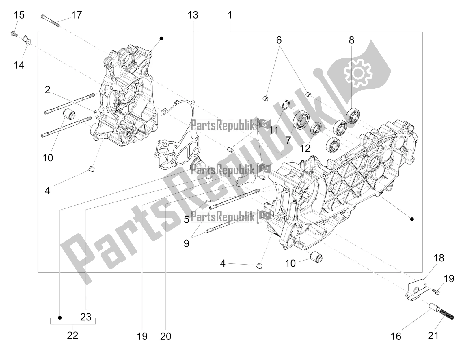 Tutte le parti per il Carter del Vespa 946 150 4 STR / Red 2021