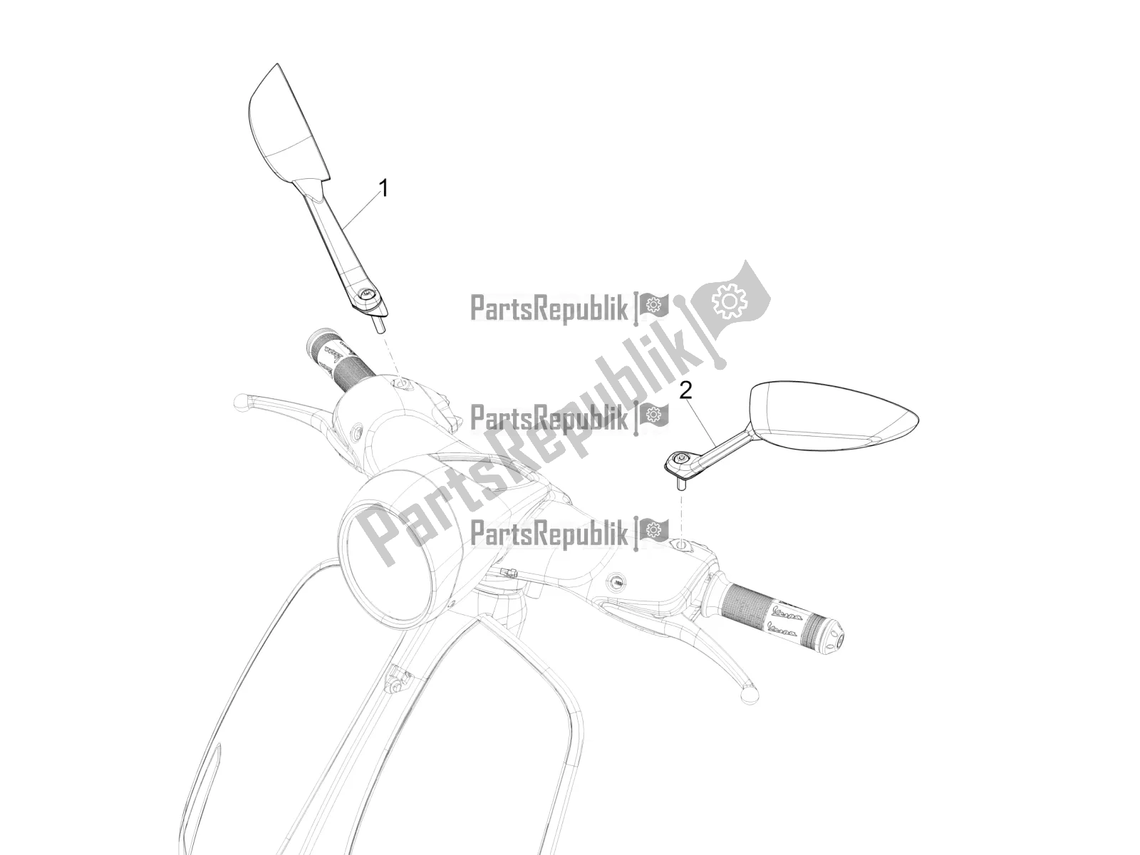 Todas las partes para Espejo / S De Conducción de Vespa 946 150 4 STR / Red 2021