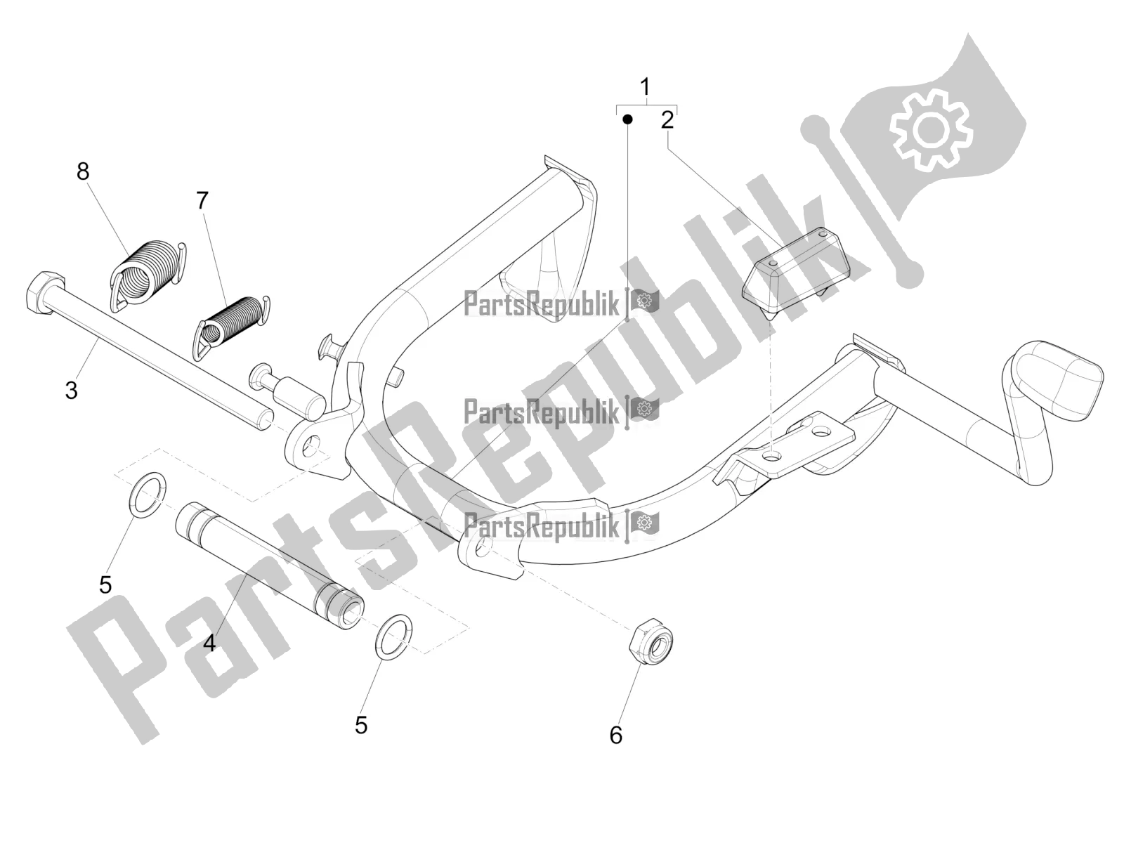 All parts for the Stand/s of the Vespa 946 150 4 STR / Red 2021