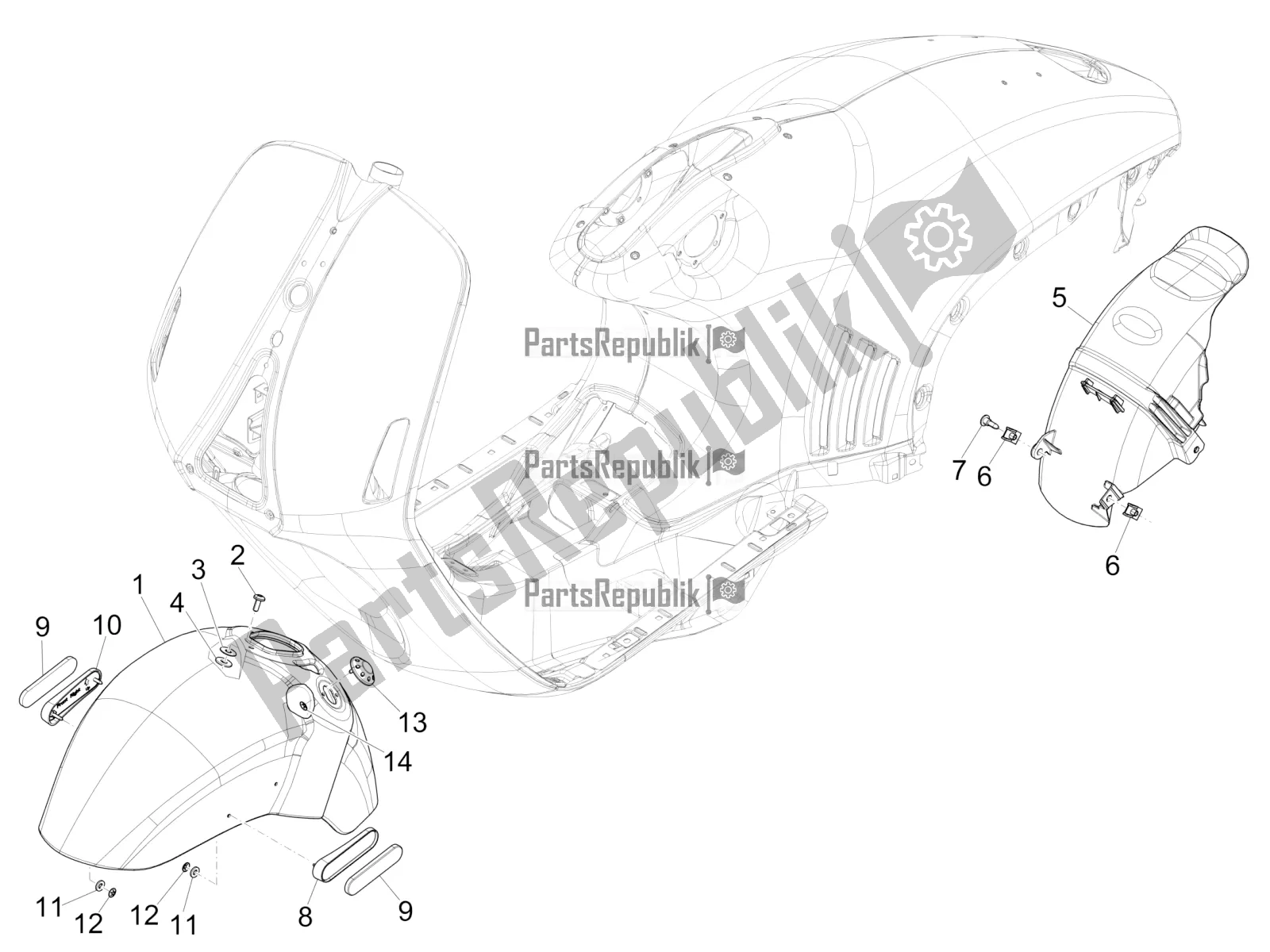Wszystkie części do Nadkola - B? Otnik Vespa 946 150 4 STR / Red 2021