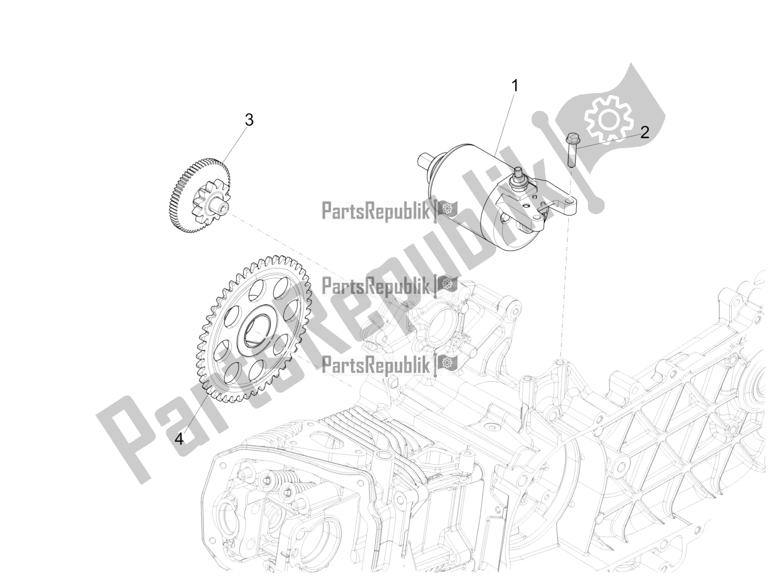 All parts for the Stater - Electric Starter of the Vespa 946 150 4 STR / Red 2022