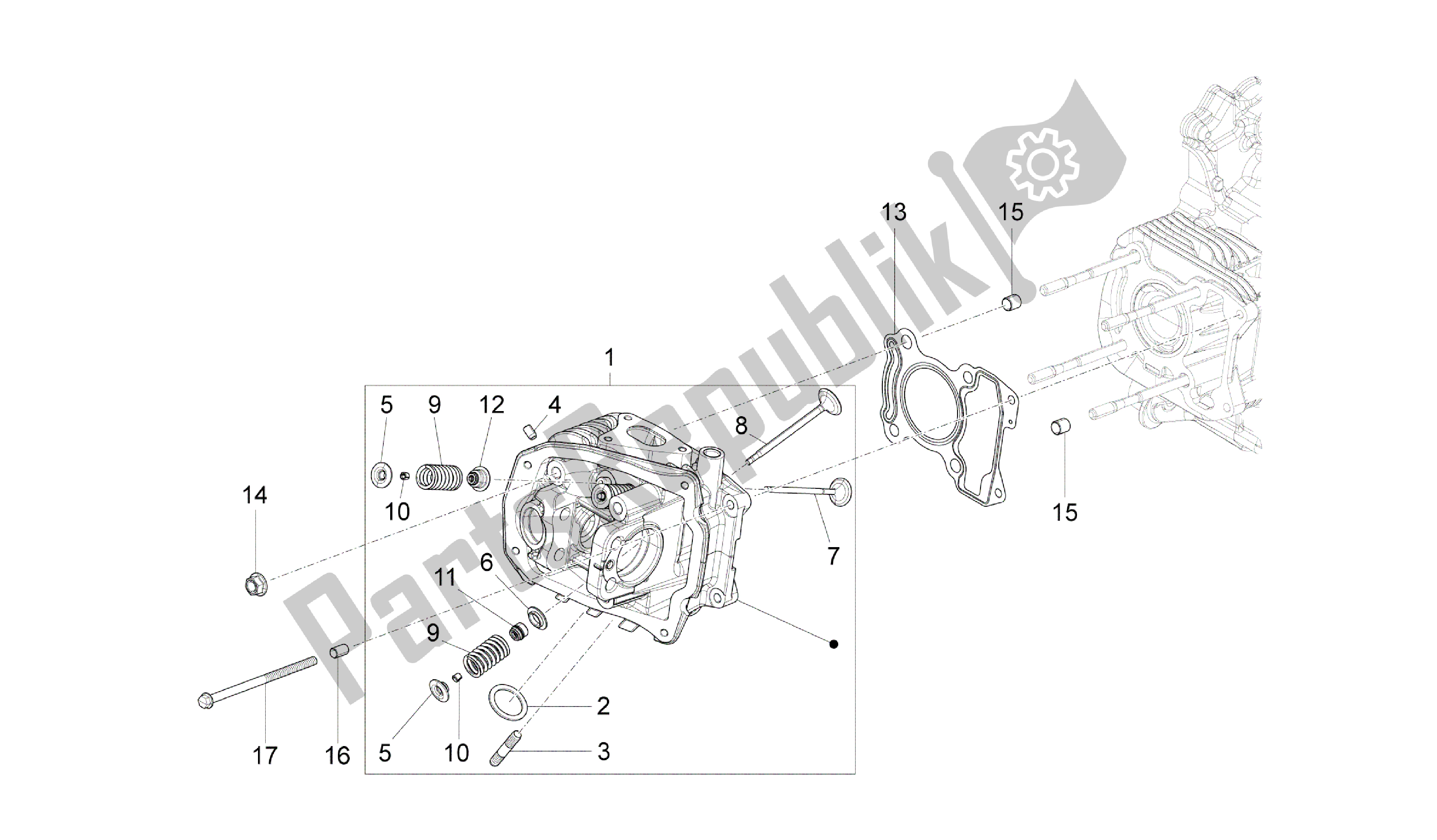 Toutes les pièces pour le Unité De Tête - Valve du Vespa 946 150 2013 - 2014