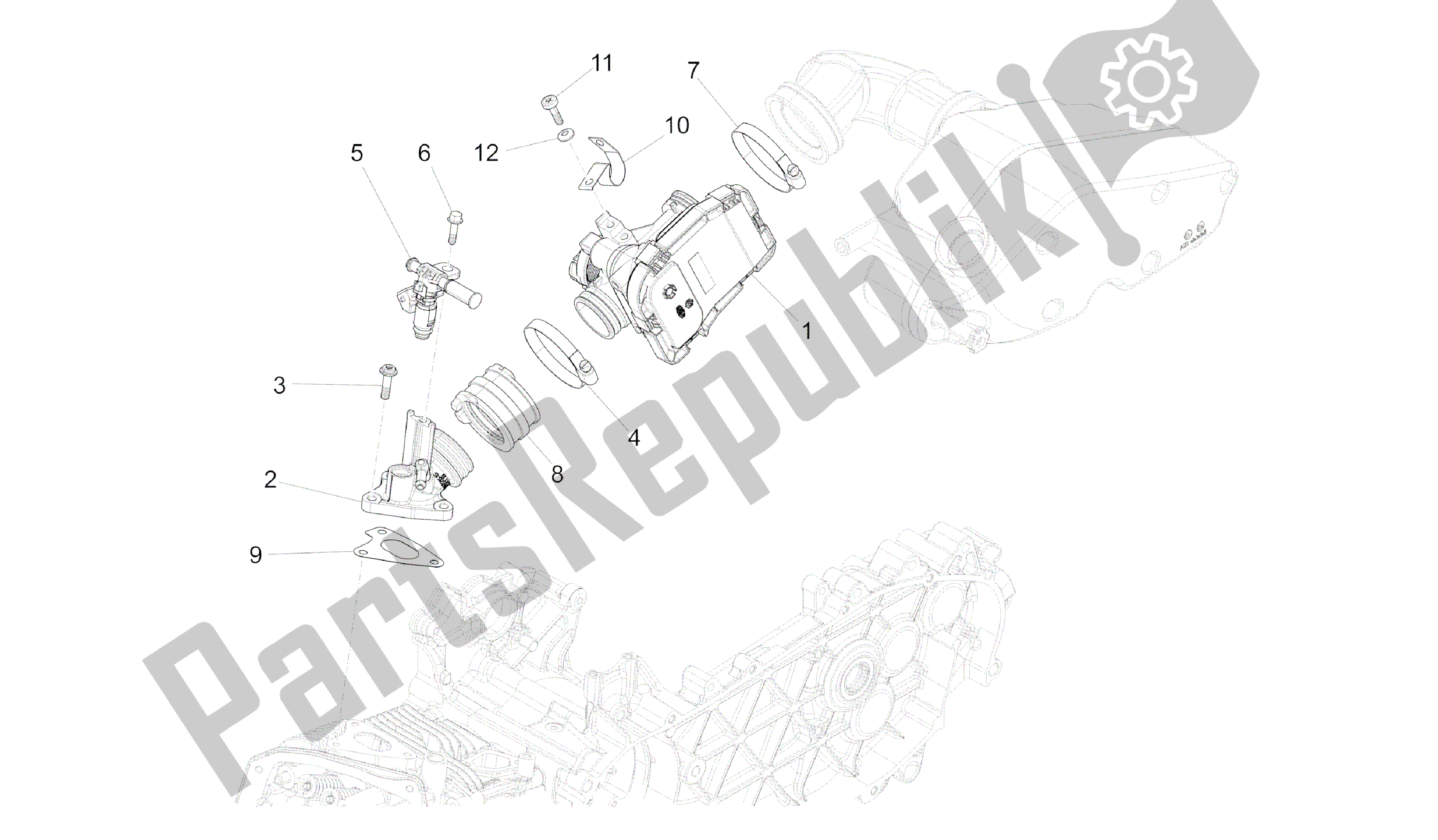 All parts for the Throttle Body - Injector - Union Pipe of the Vespa 946 150 2013 - 2014