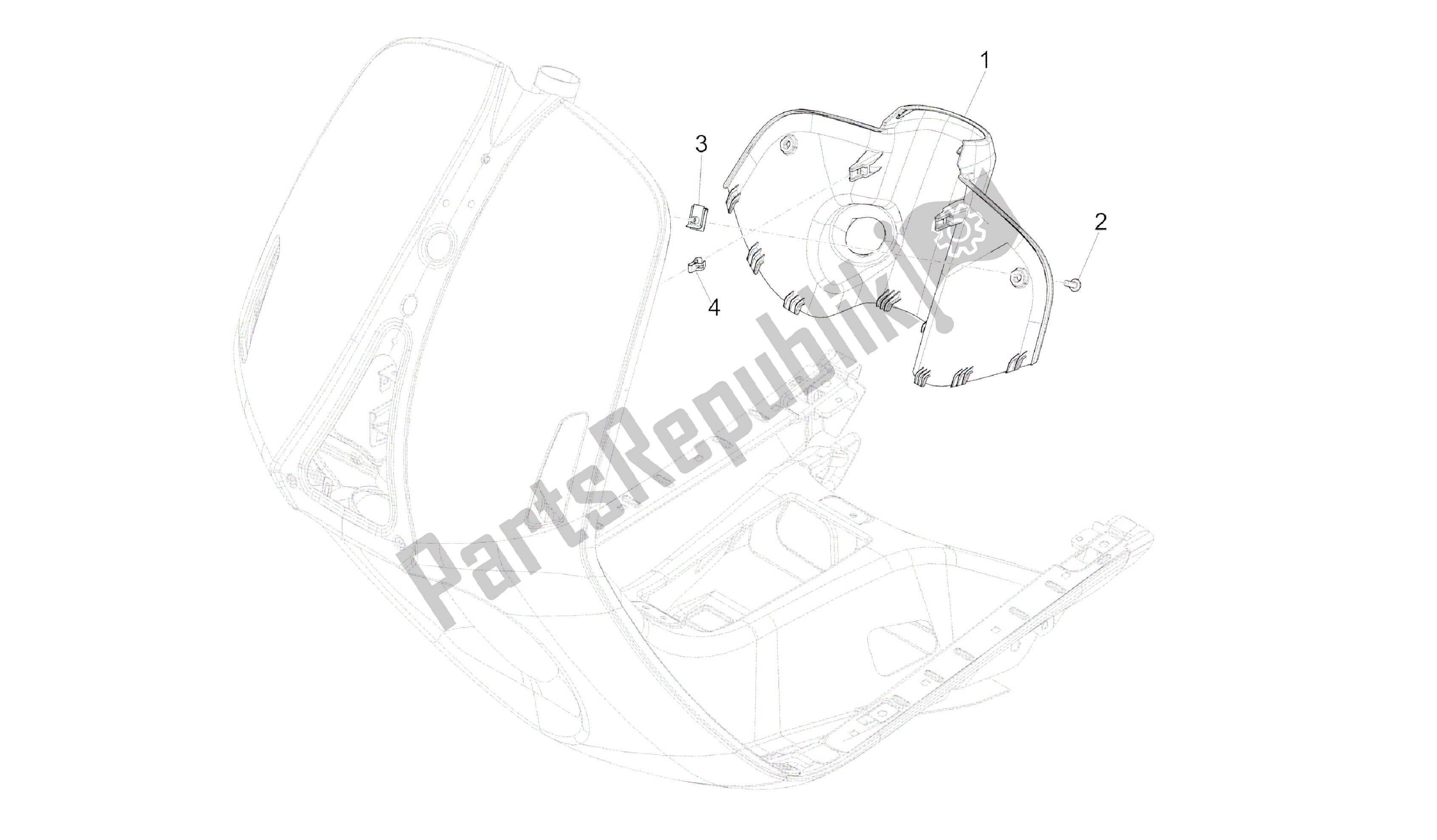 Todas las partes para Guantera Frontal - Panel De Rodilleras de Vespa 946 150 2013 - 2014