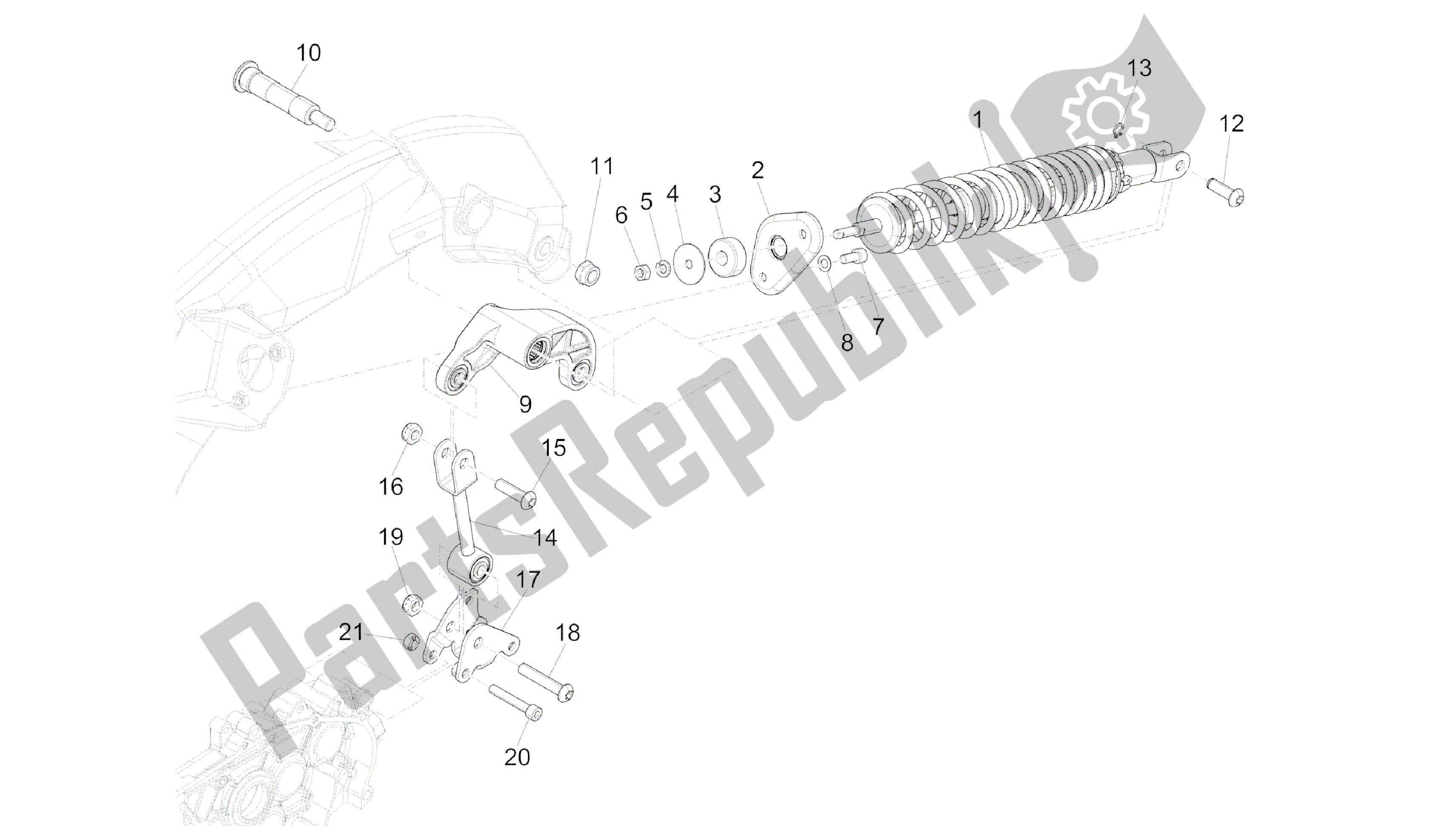 All parts for the Rear Suspension - Shock Absorber/s of the Vespa 946 150 2013 - 2014