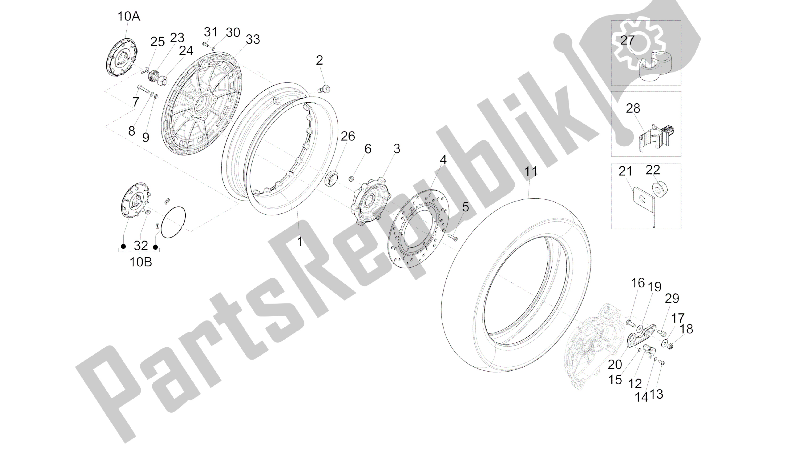 Todas las partes para Rueda Trasera de Vespa 946 150 2013 - 2014