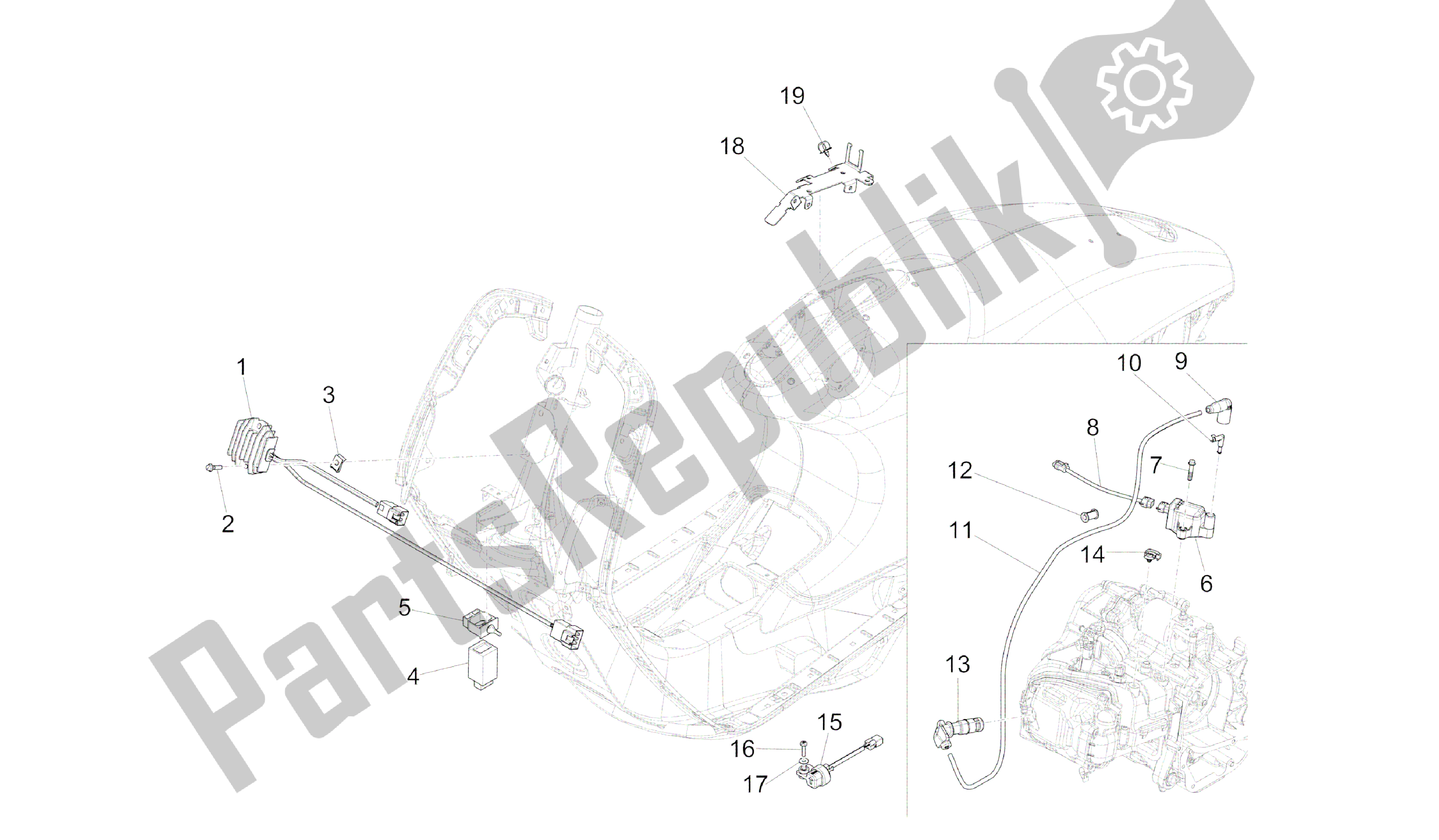 All parts for the Voltage Regulators - Electronic Control Units (ecu) - H. T. Coil of the Vespa 946 150 2013 - 2014