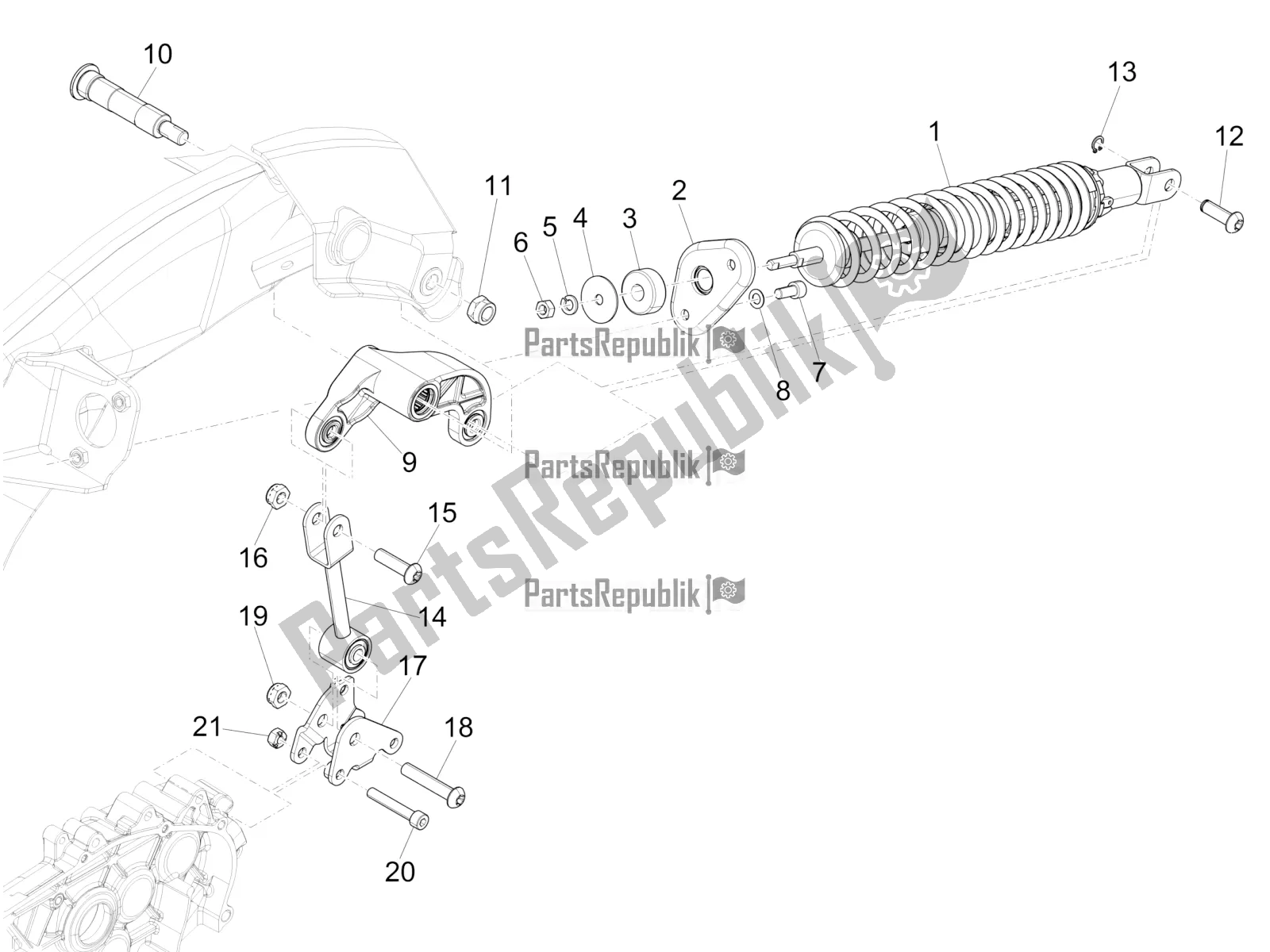 Toutes les pièces pour le Suspension Arrière - Amortisseur / S du Vespa 946 150 4T 3V ABS 2016