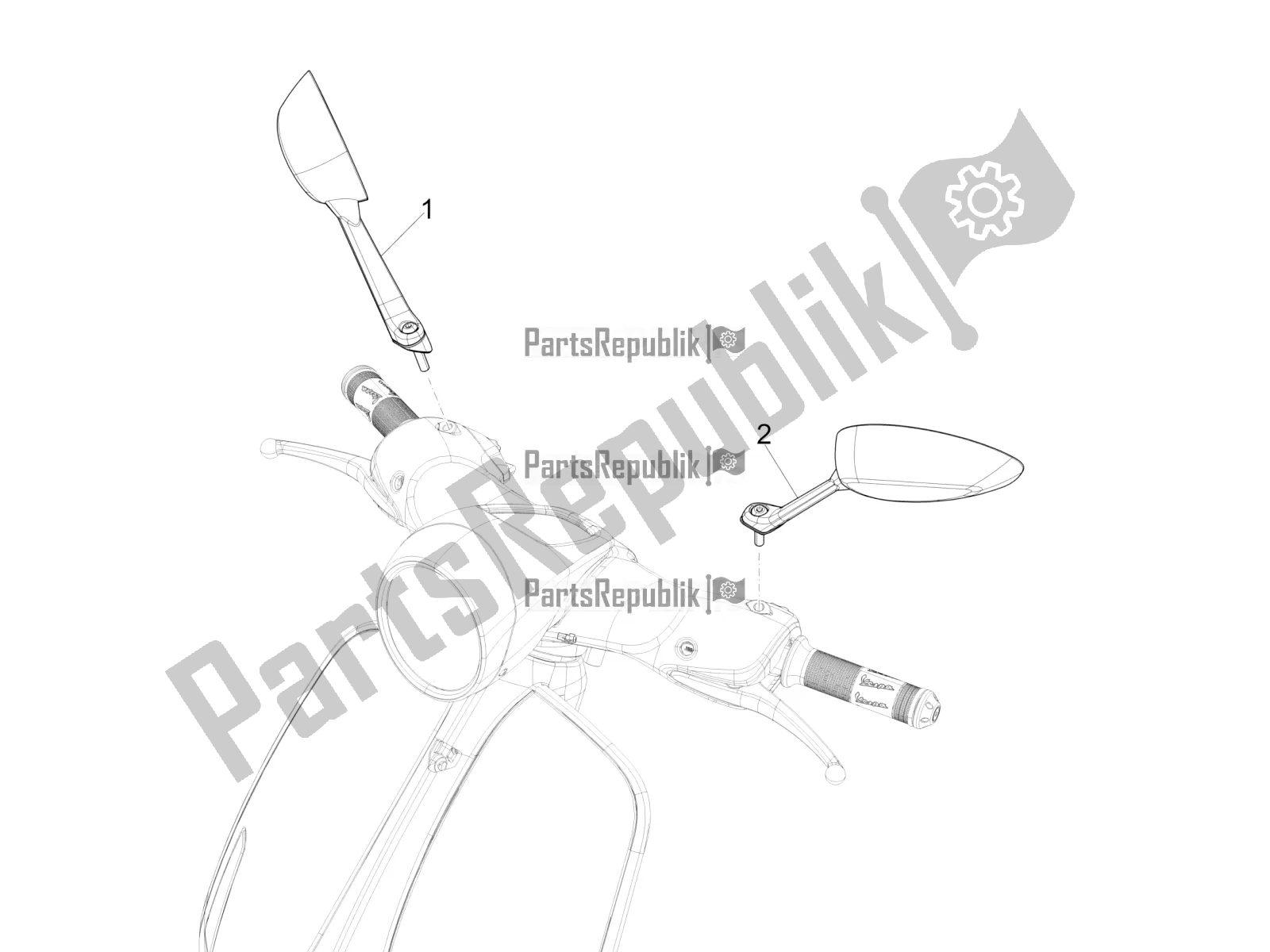 Toutes les pièces pour le Miroir (s) De Conduite du Vespa 946 150 4T 3V ABS 2017