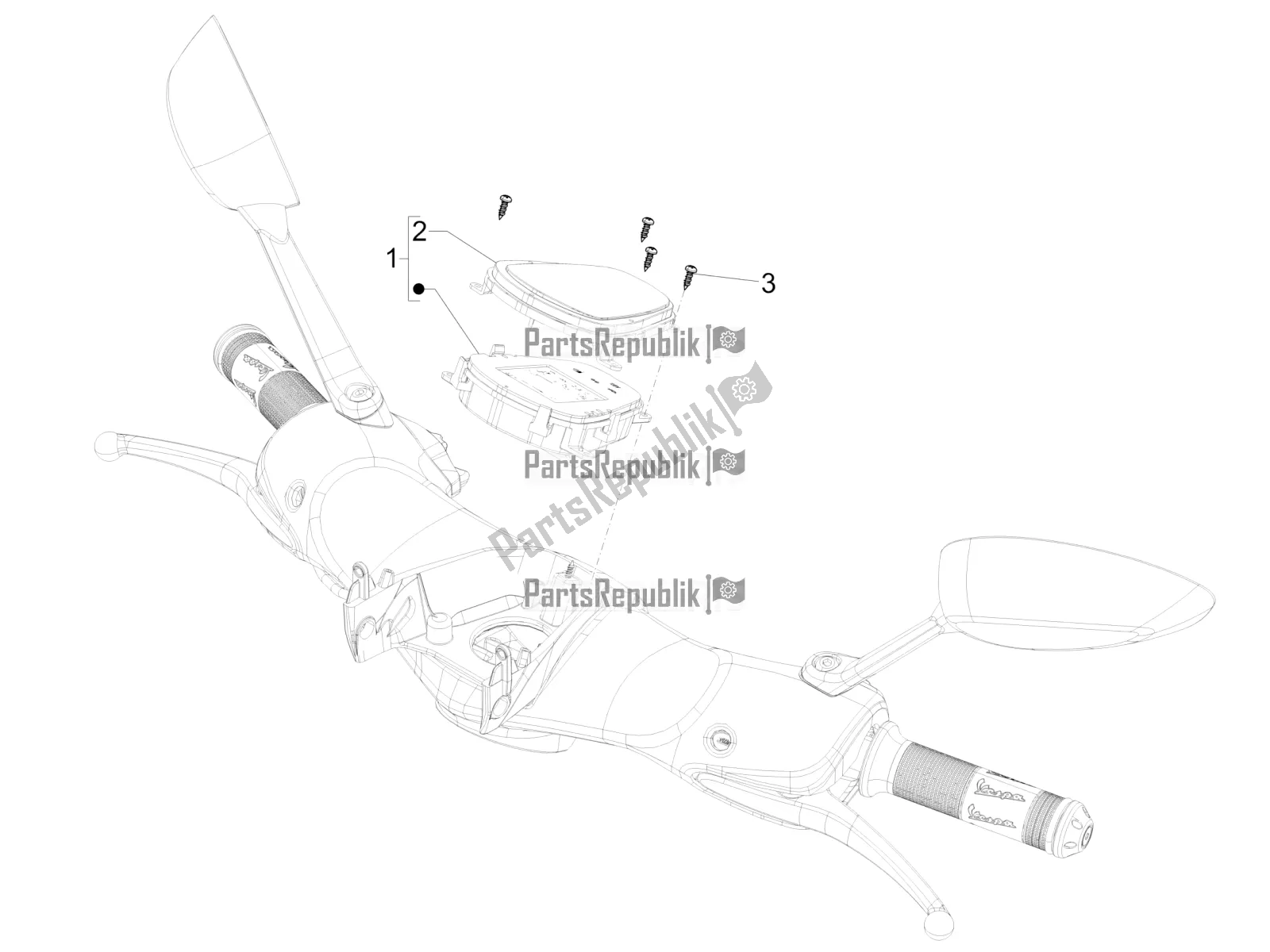 All parts for the Meter Combination - Cruscotto of the Vespa 946 150 4T 3V ABS 2017
