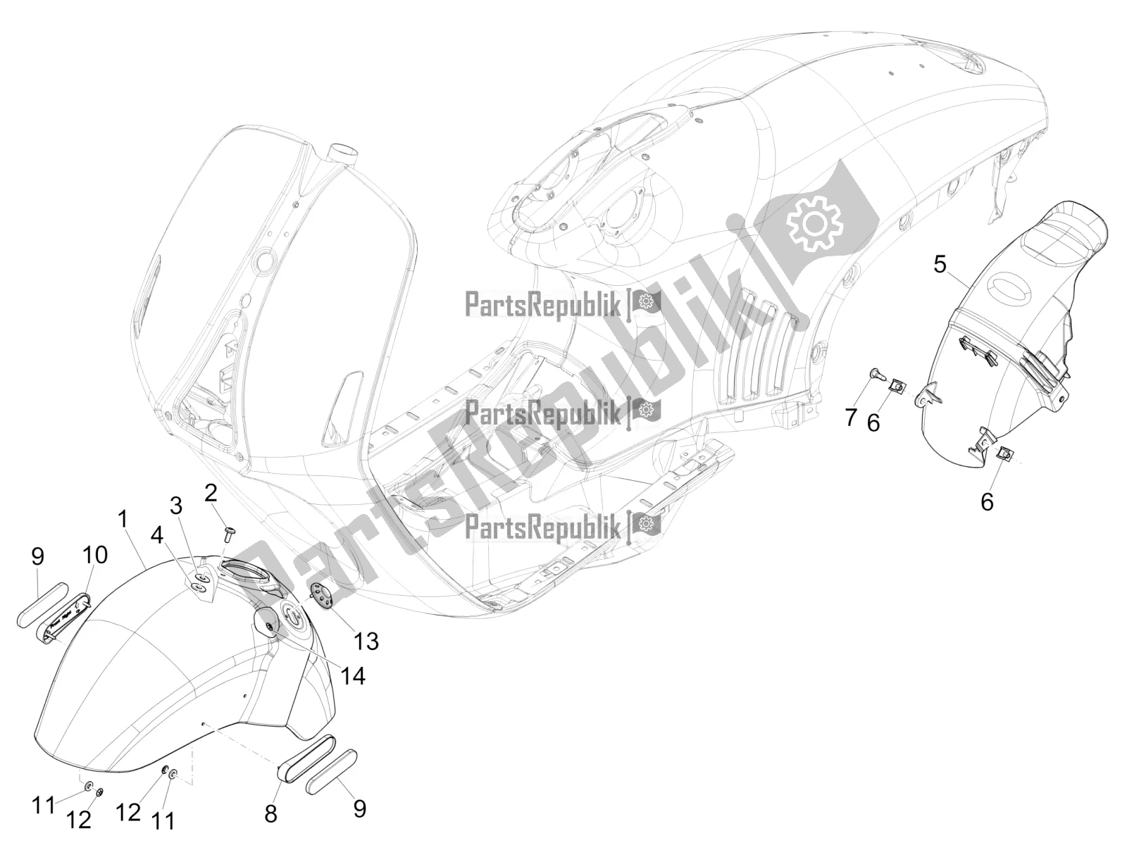 Wszystkie części do Nadkola - B? Otnik Vespa 946 150 4T 3V ABS 2017