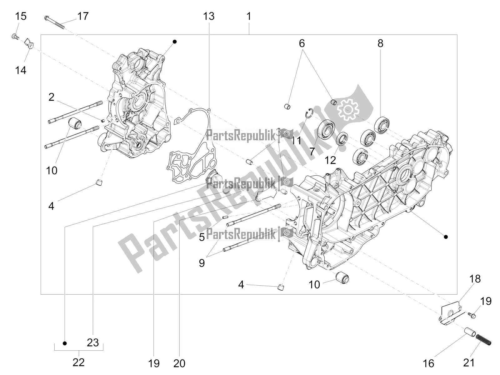 Toutes les pièces pour le Carter du Vespa 946 150 4T 3V ABS 2018