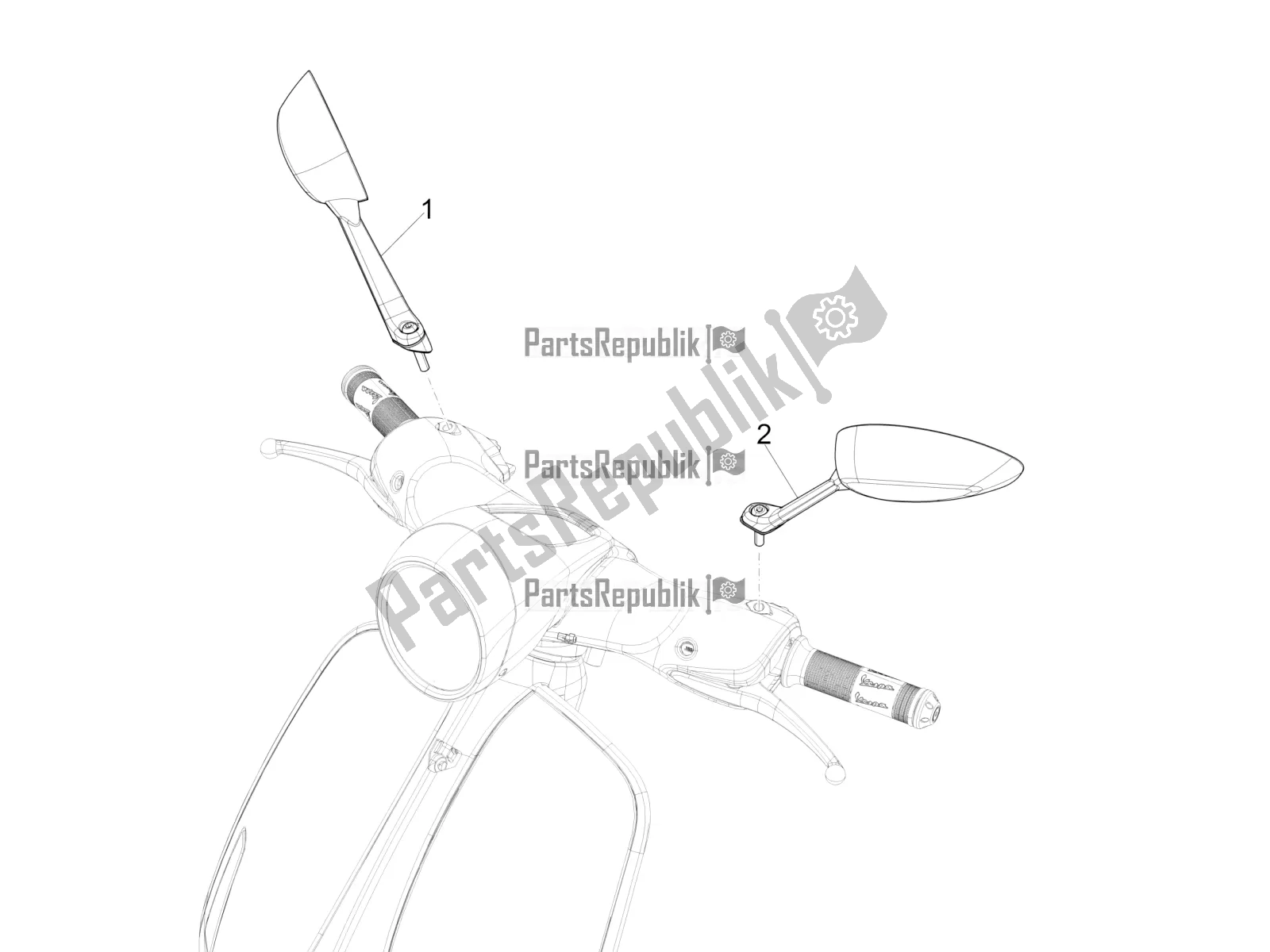 Toutes les pièces pour le Miroir (s) De Conduite du Vespa 946 150 4T 3V ABS 2018