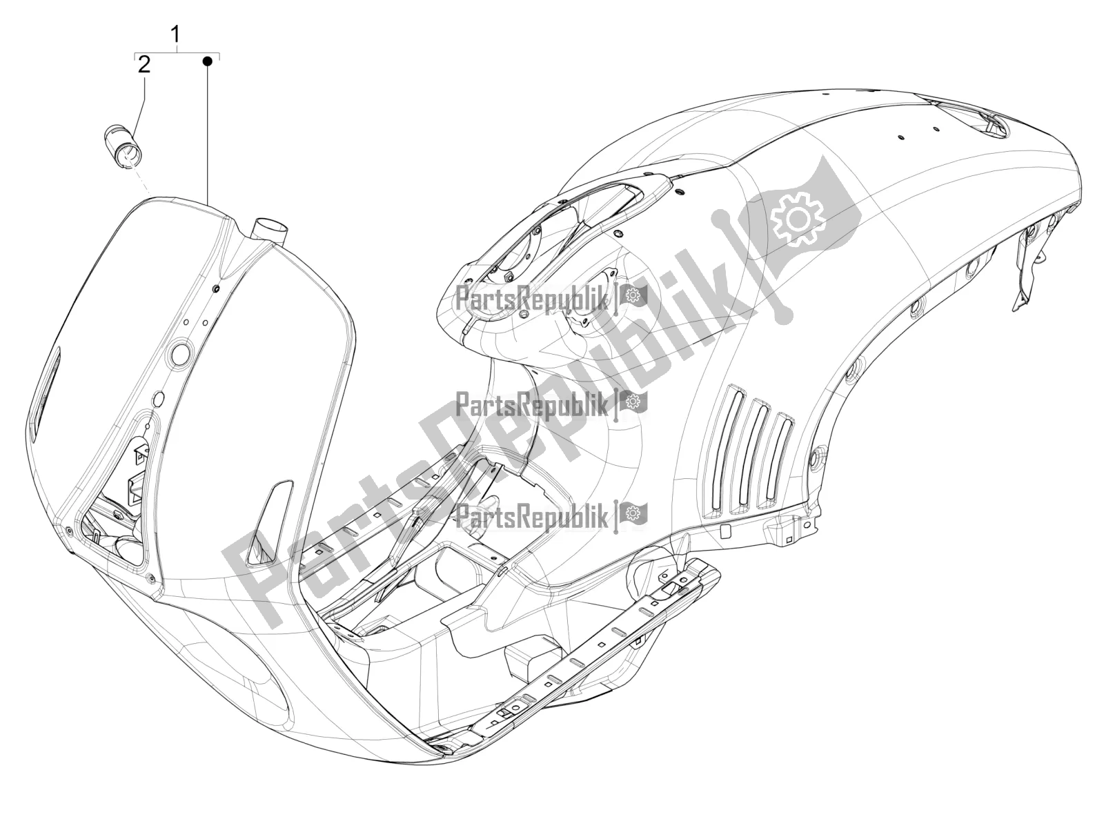 All parts for the Frame/bodywork of the Vespa 946 150 4T 3V ABS 2018