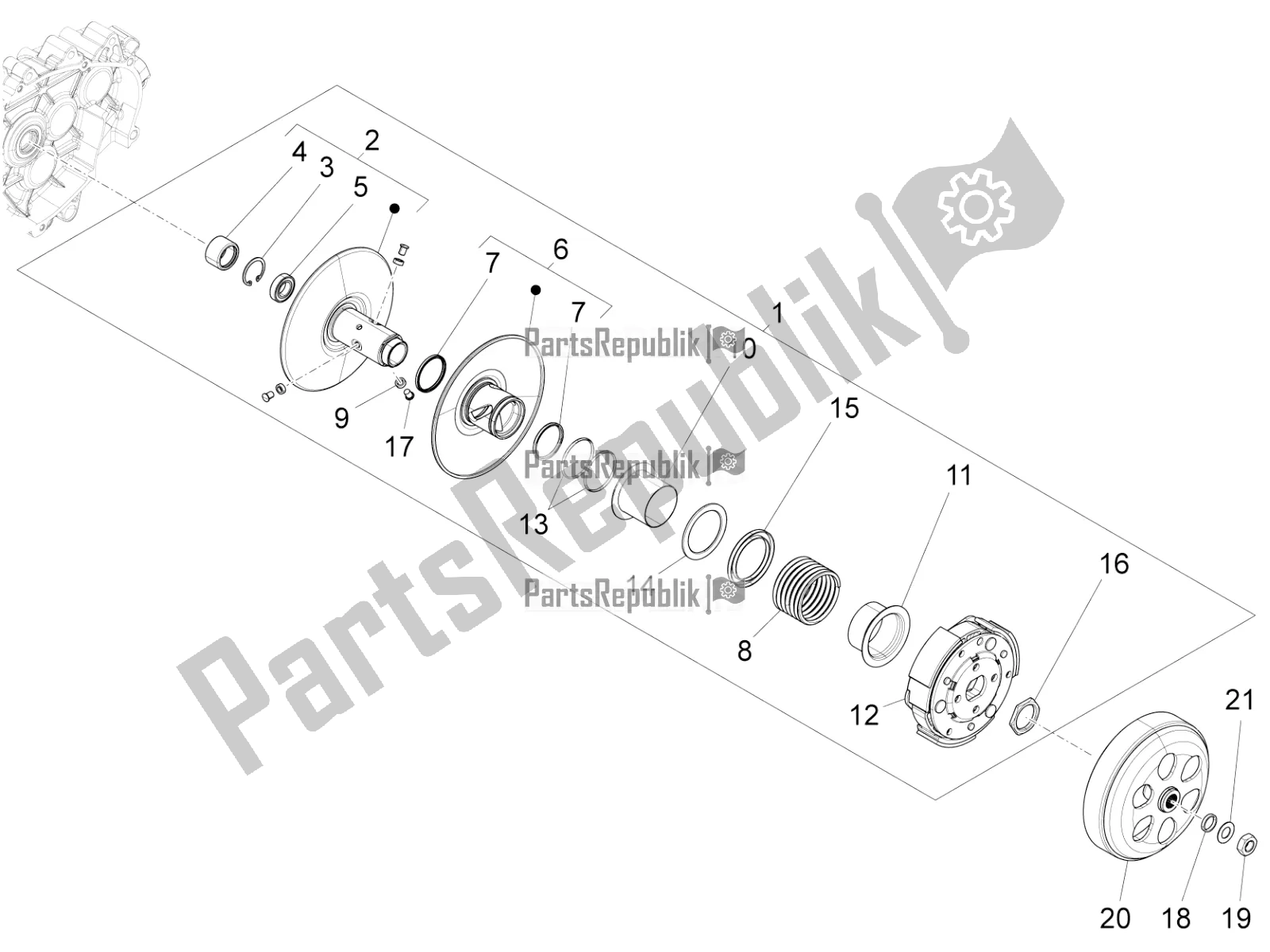 Tutte le parti per il Puleggia Condotta del Vespa 946 150 ABS CD Apac 2021