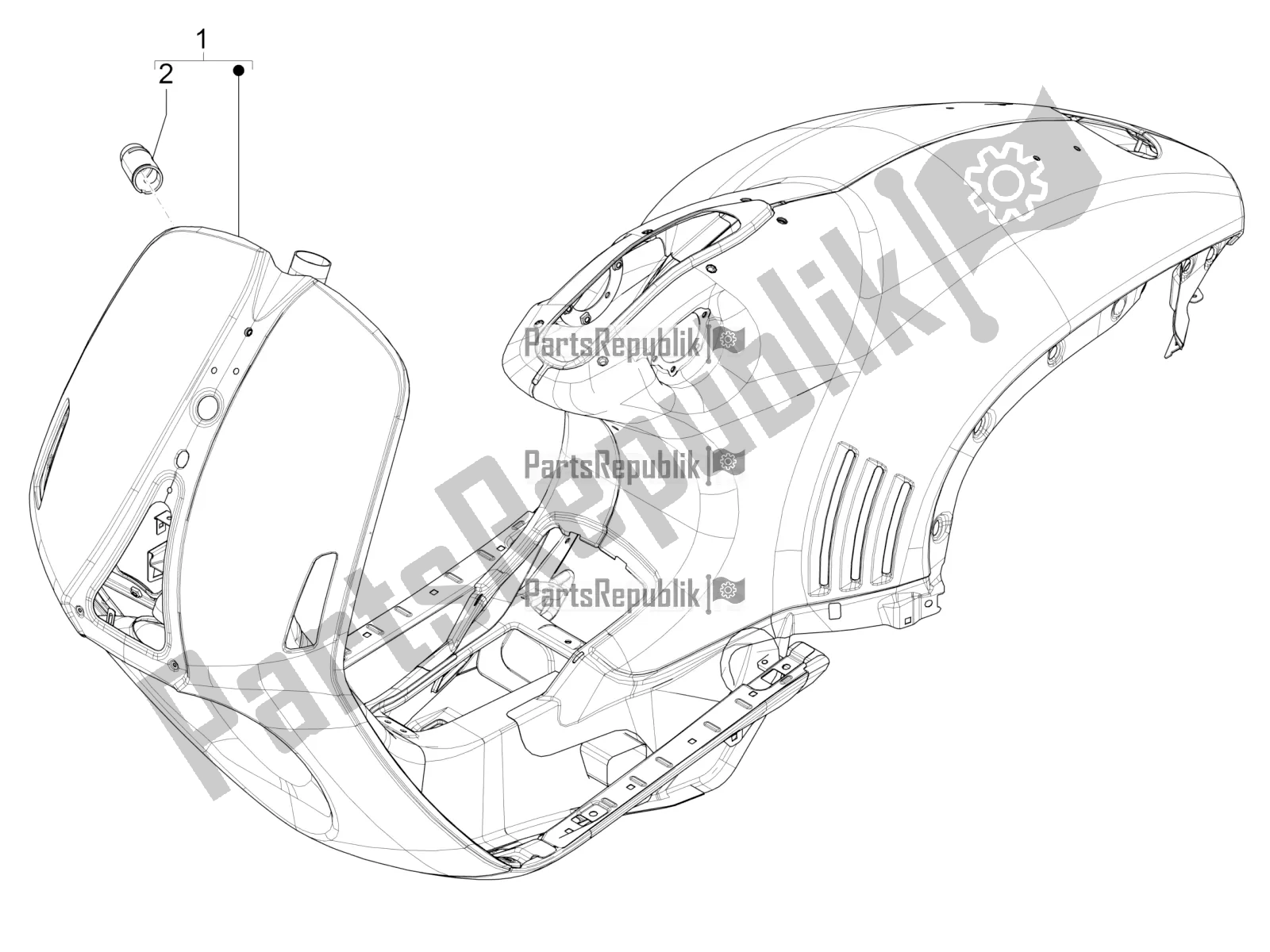 All parts for the Frame/bodywork of the Vespa 946 150 ABS CD Apac 2021