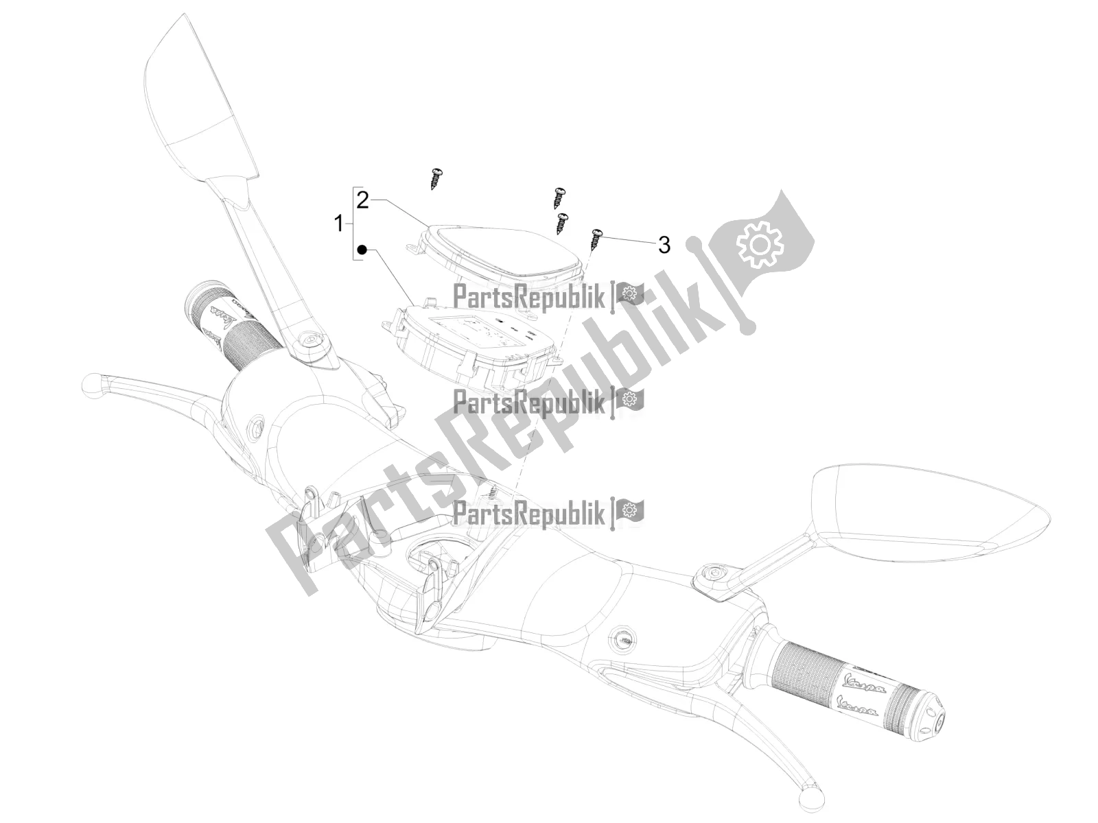 Tutte le parti per il Combinazione Metro - Cruscotto del Vespa 946 150 ABS CD Apac 2021