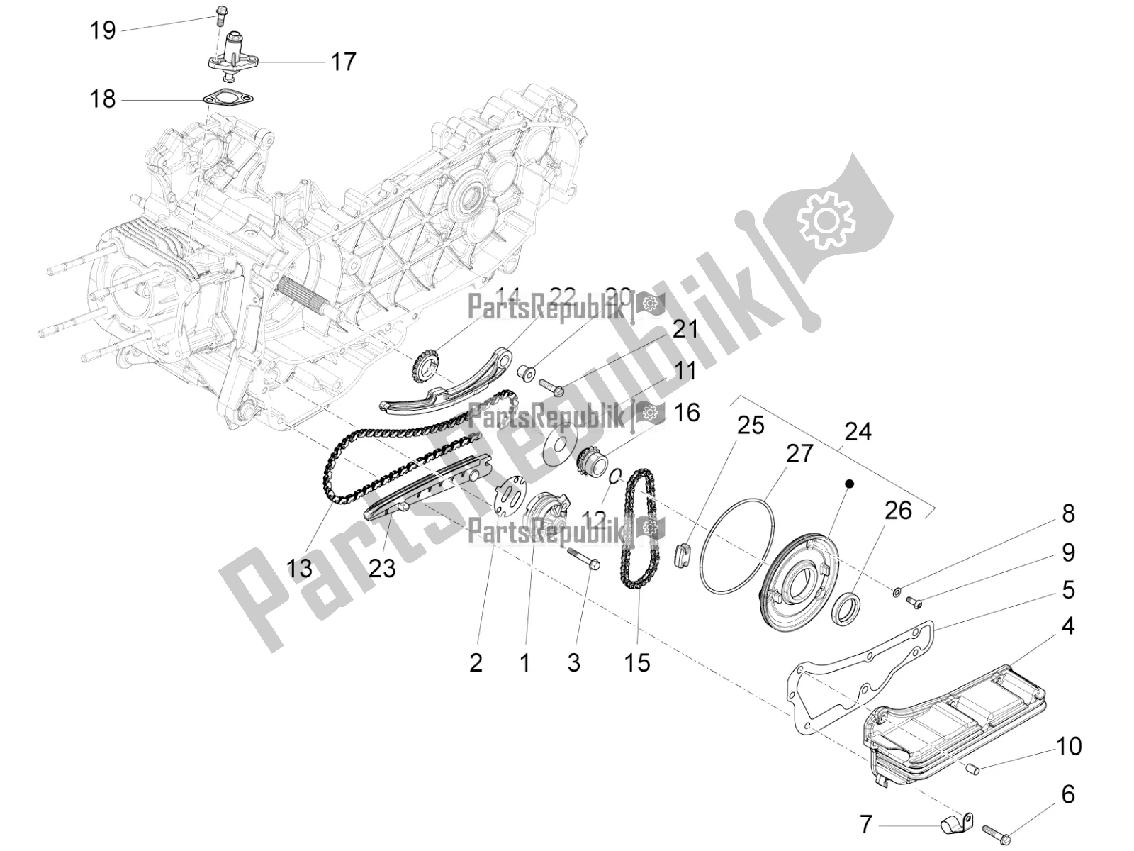 Wszystkie części do Pompa Olejowa Vespa 946 150 ABS CD Apac 2021