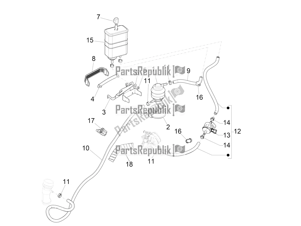 Wszystkie części do System Anty-perkolacyjny Vespa 946 150 ABS CD Apac 2022