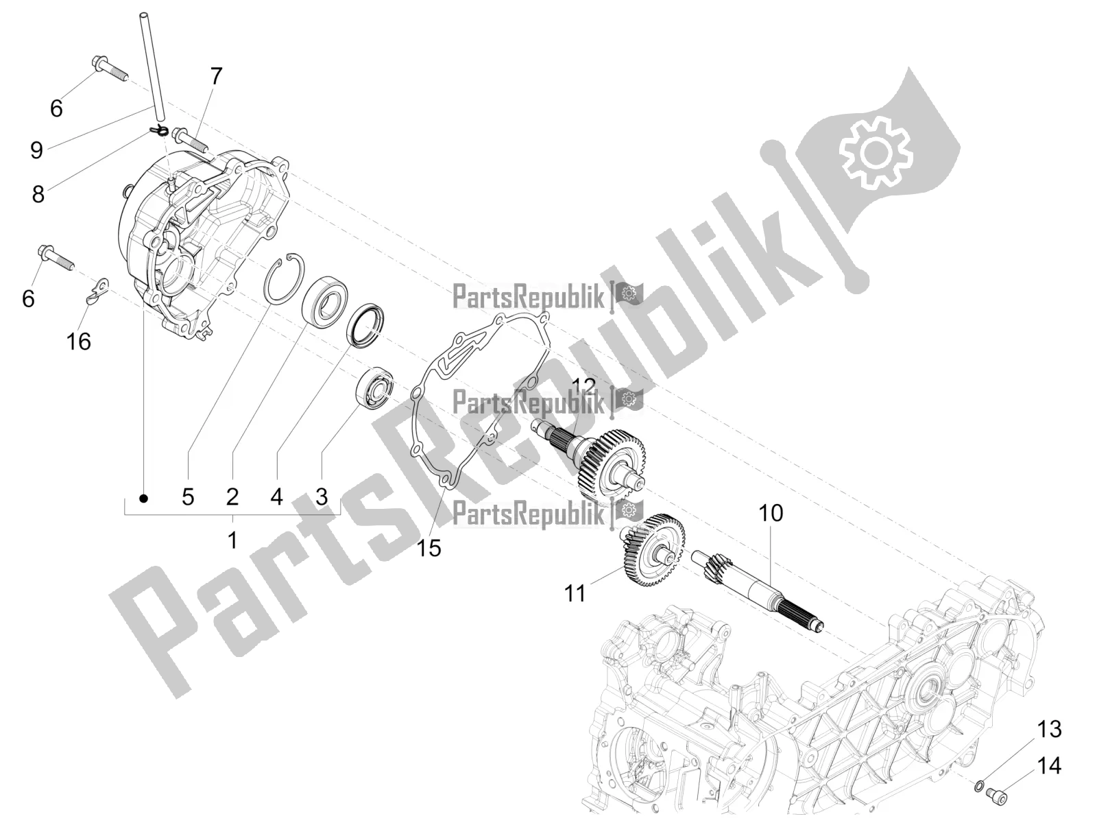 Todas as partes de Unidade De Redução do Vespa 946 150 ABS CD Apac 2022