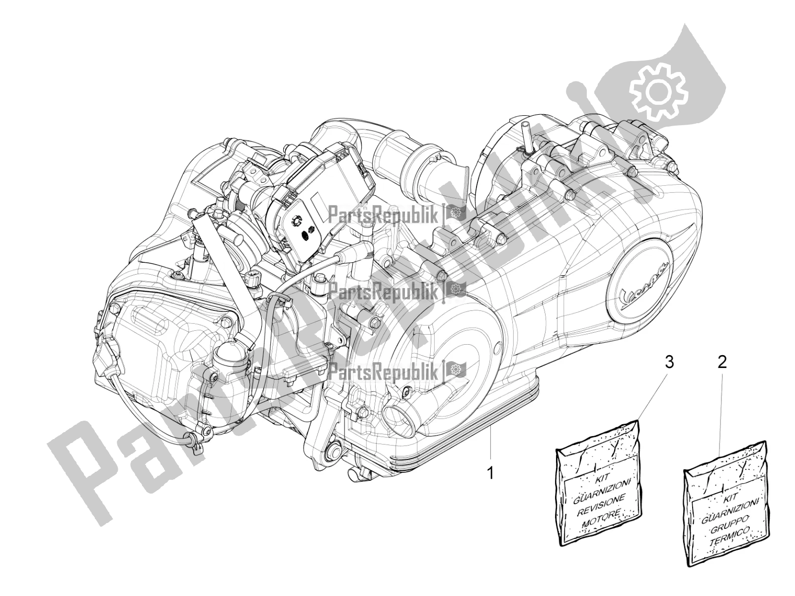 Toutes les pièces pour le Moteur, Assemblage du Vespa 946 150 ABS CD Cina 2021