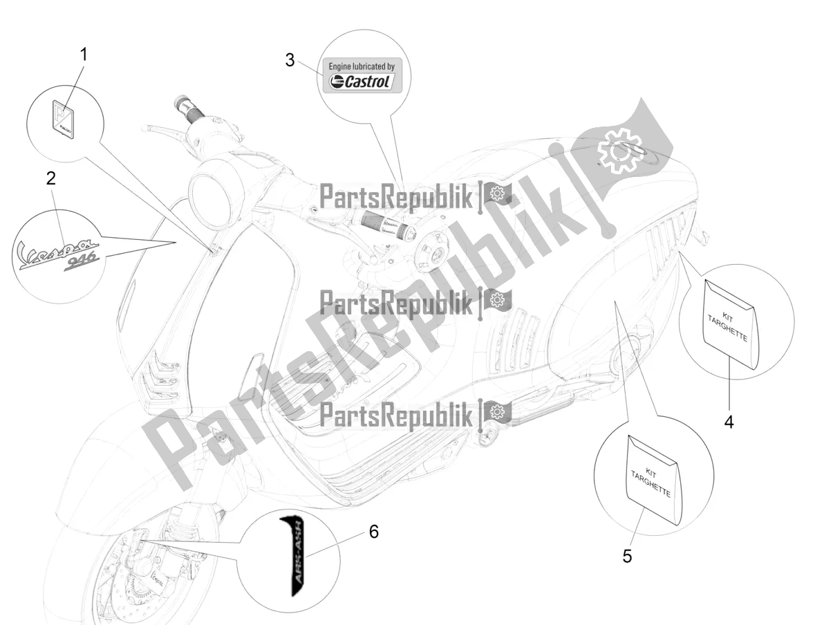 Tutte le parti per il Piatti - Emblemi del Vespa 946 150 ABS CD Cina 2021
