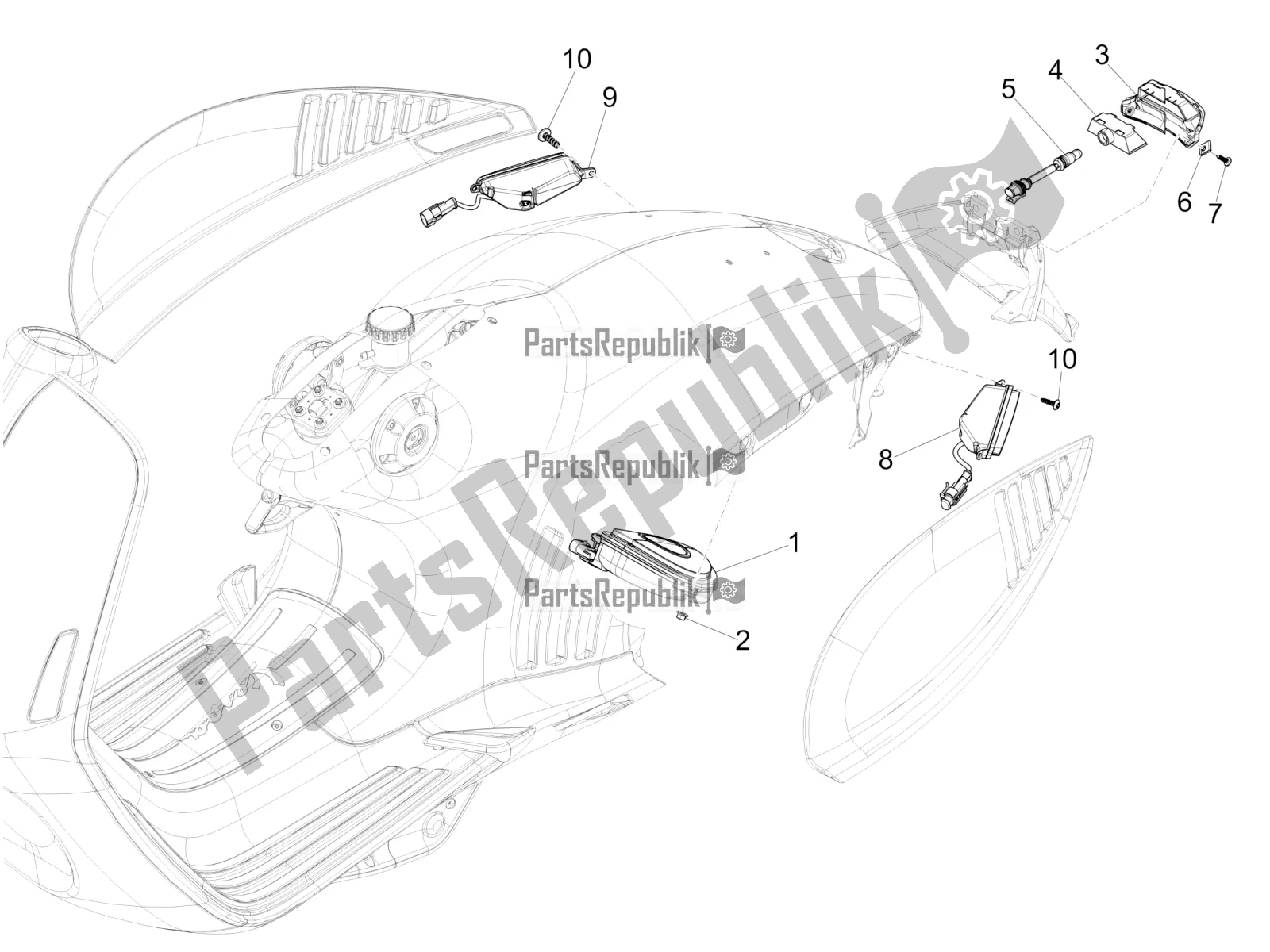 Toutes les pièces pour le Phares Arrière - Clignotants du Vespa 946 150 ABS CD Cina 2021