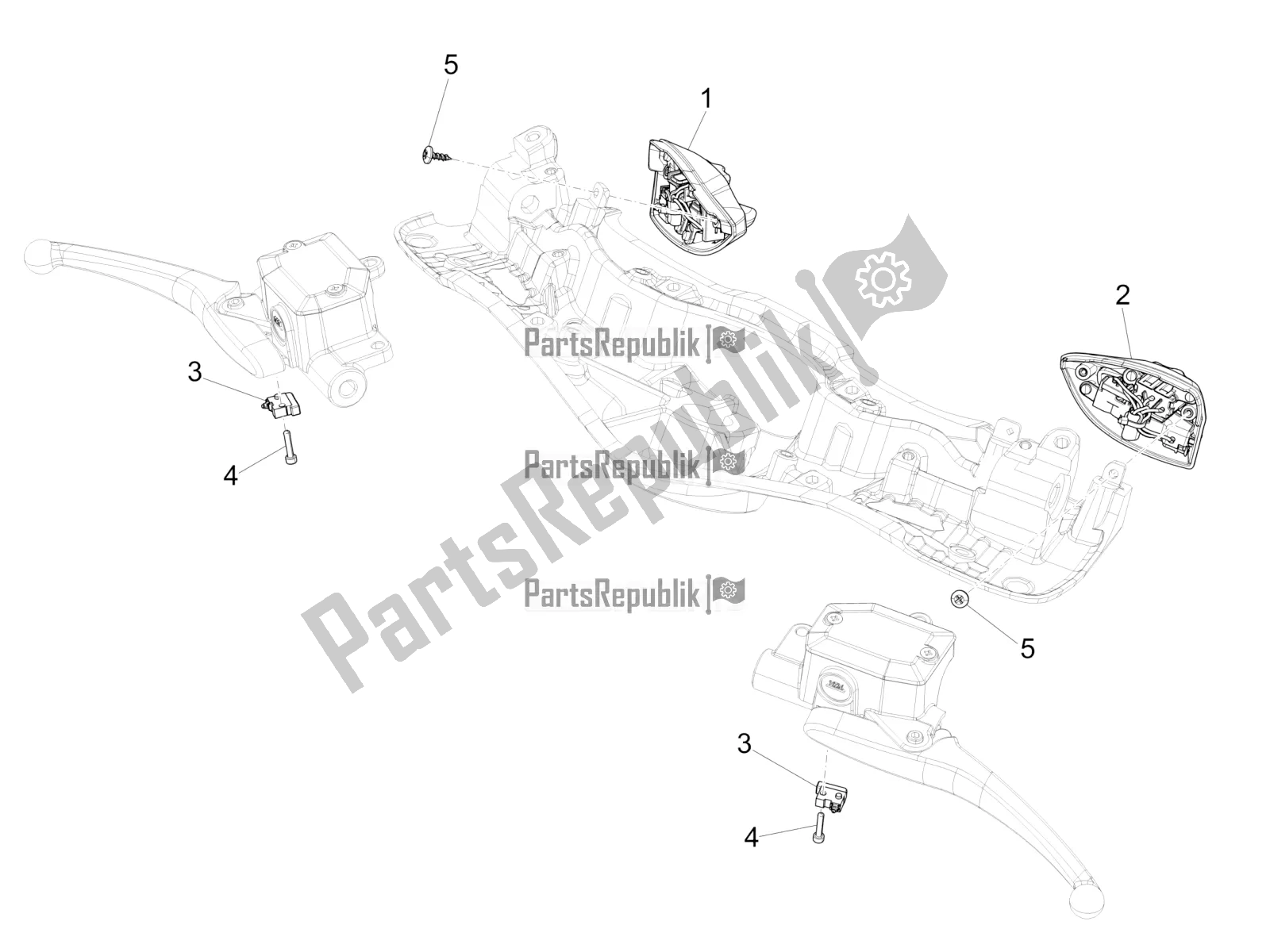 Toutes les pièces pour le Sélecteurs - Interrupteurs - Boutons du Vespa 946 150 ABS CD Cina 2021